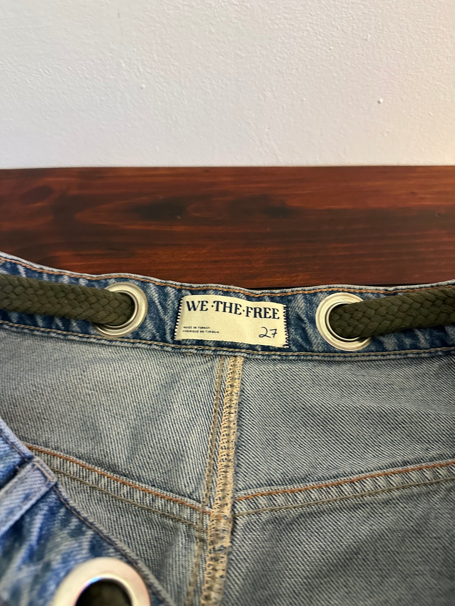 We The Free Moxie Pull-On Barrel Jeans In Truest Blue - Size 27