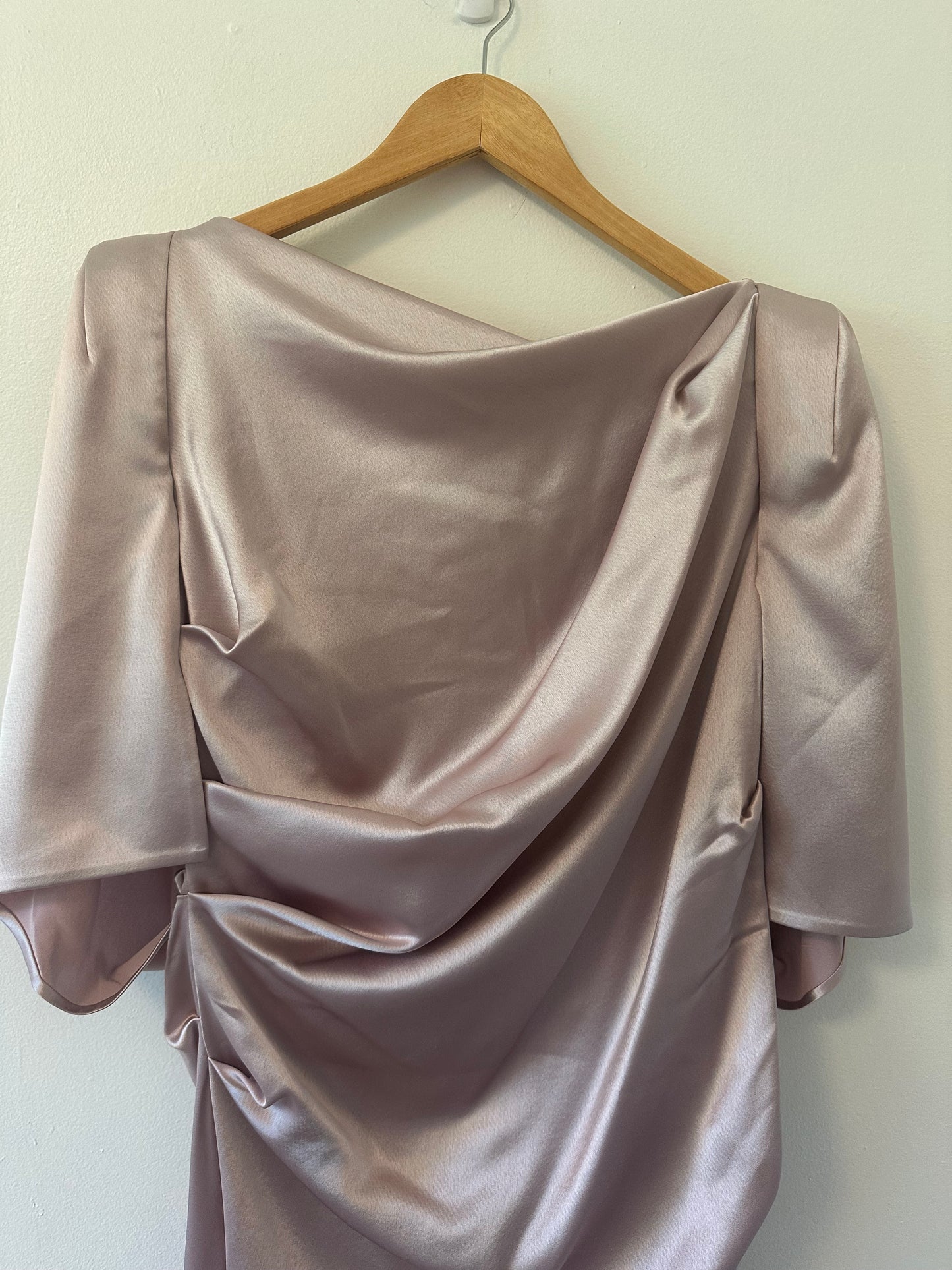 Talbot Runhof Bateau Neck Satin Floor Length Gown in Lilac - Size 12