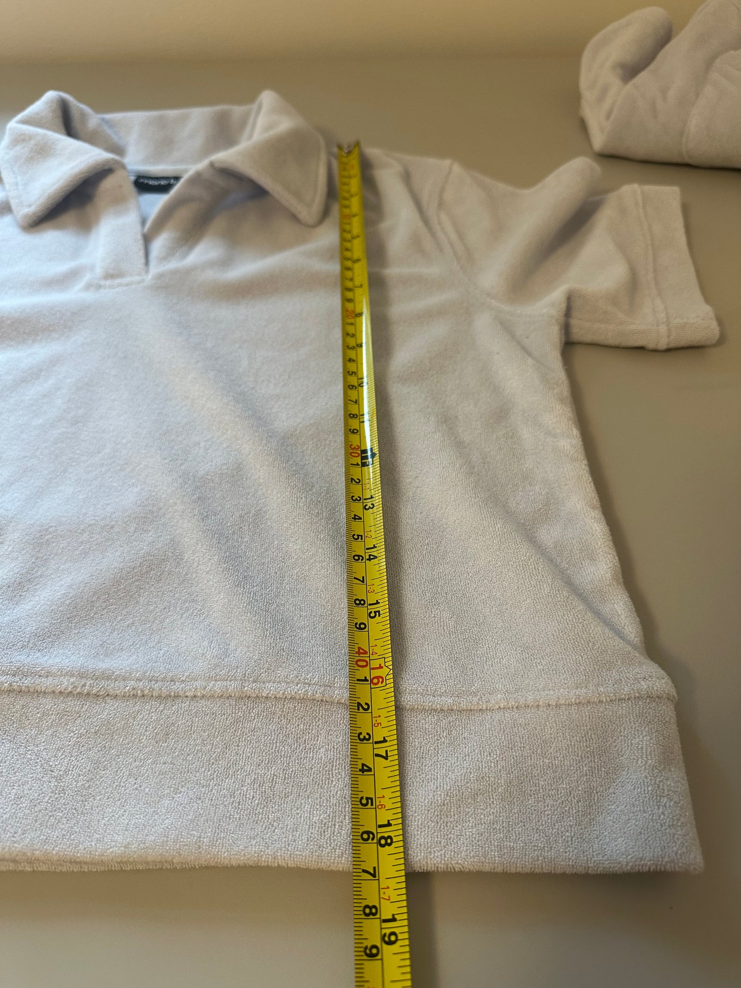 Mono B - Light Blue Terrycloth Polo and Shorts Set | Size Small