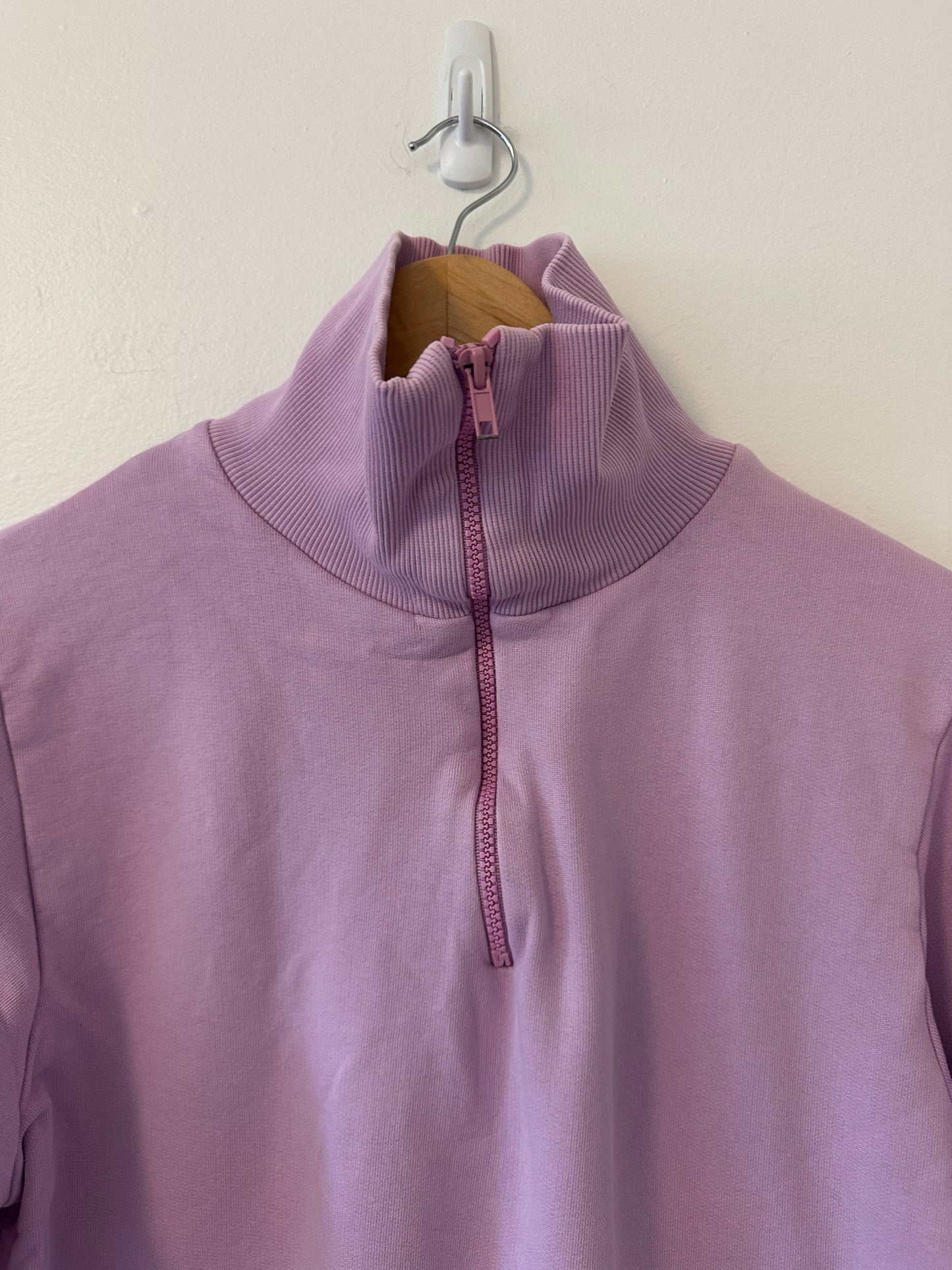 Warm ME - Women's Purple Quarter Zip Stand Up Collar Sweatshirt | Size Small