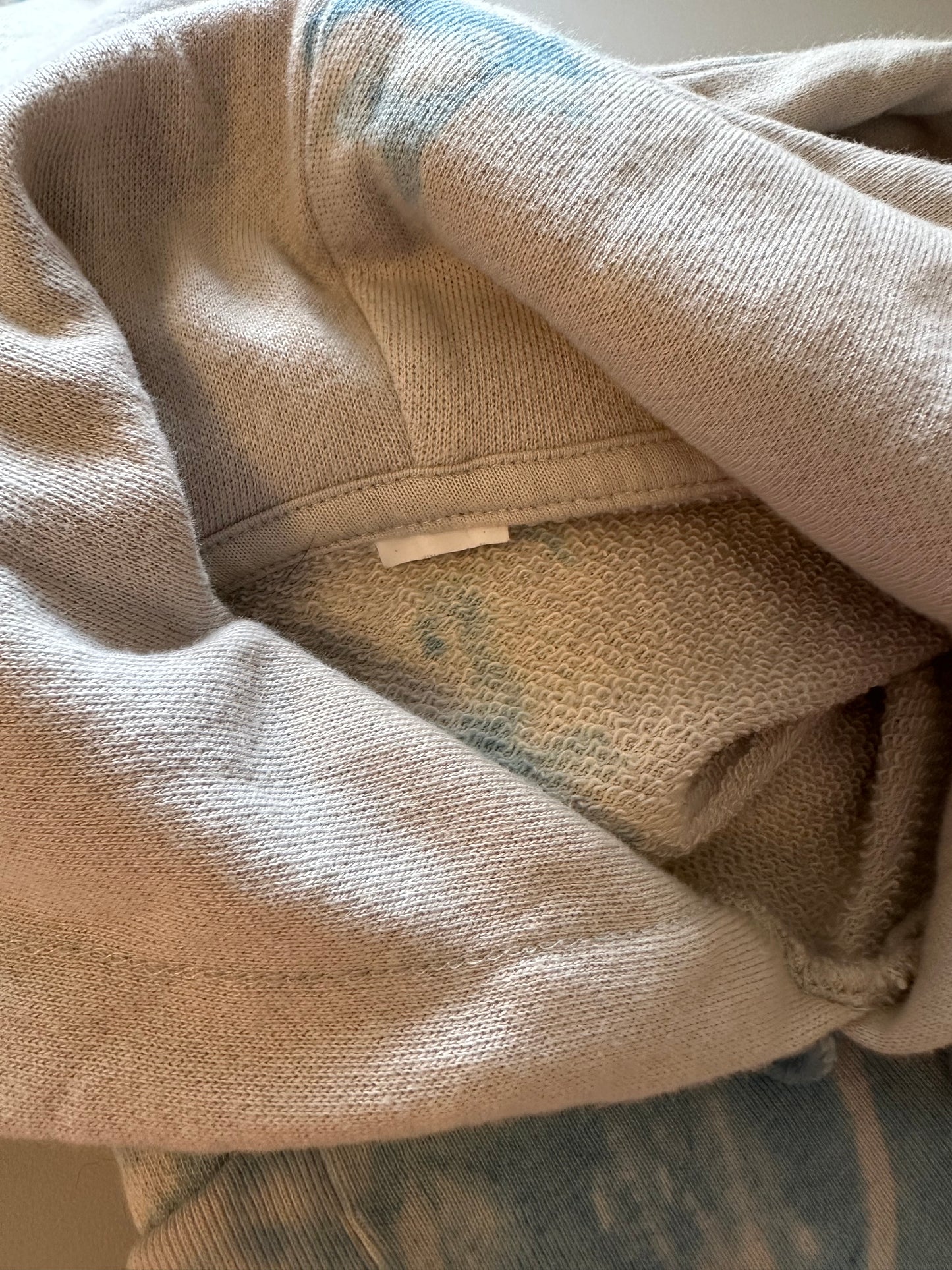 Vintage Blue Tie-Dye Cotton Hoodie Sweatshirt