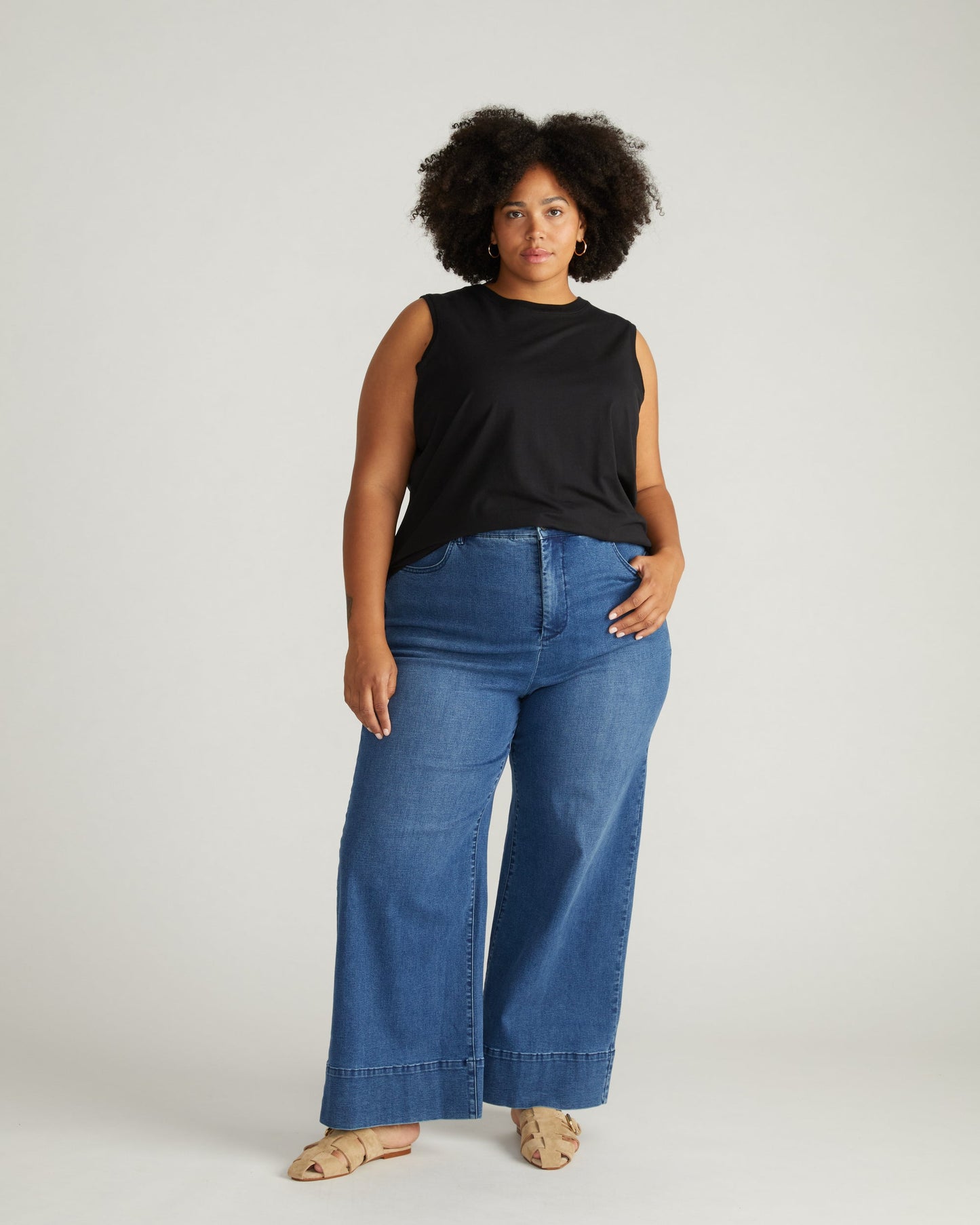 Universal Standard Carrie High Rise Wide Leg Jeans | Size 16