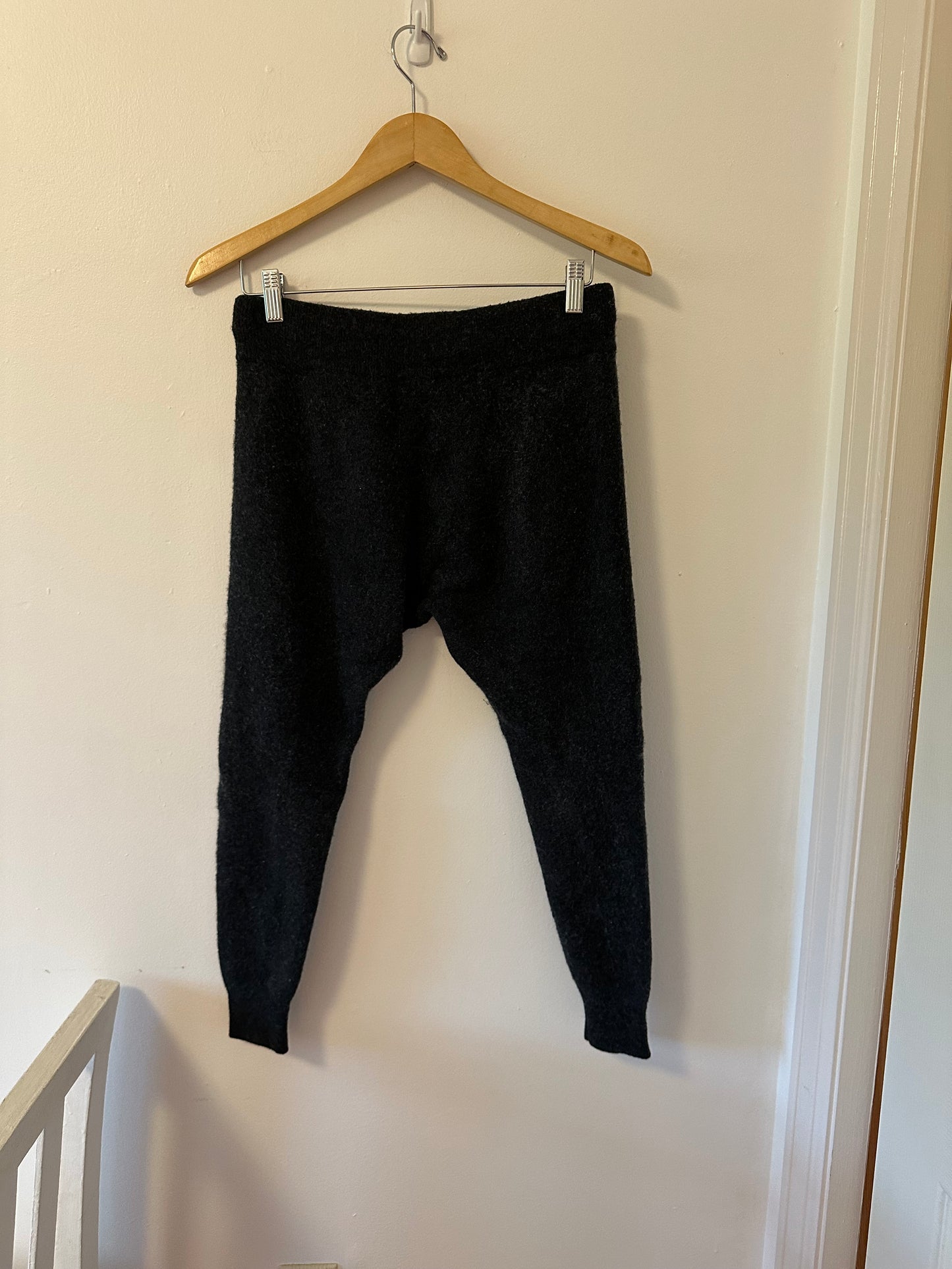 Zara Charcoal Gray Drop Crotch Cashmere Leggings - Size Small