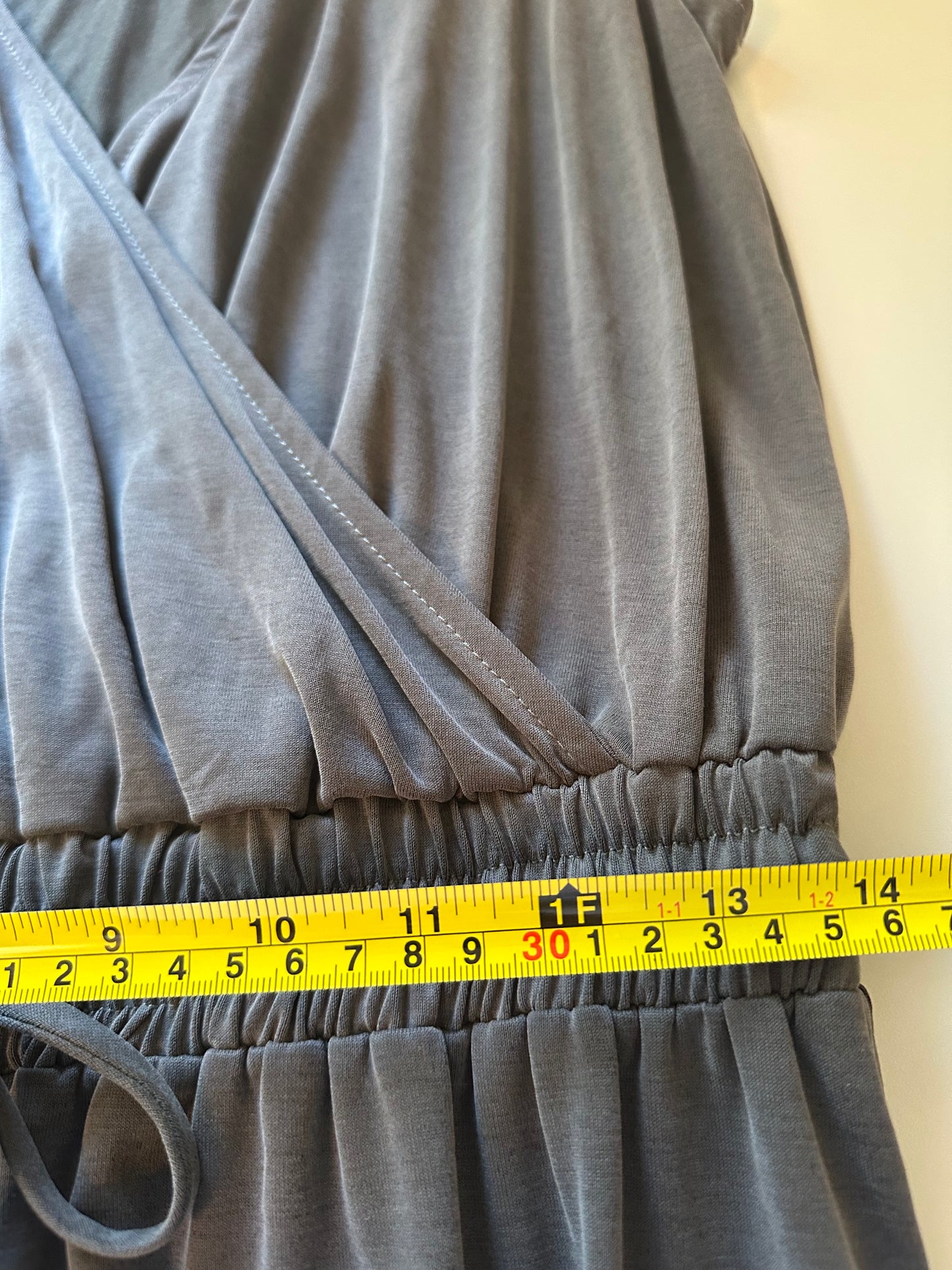 Freeloader Charcoal Gray Jumpsuit with Wrap Style Top | Size Large