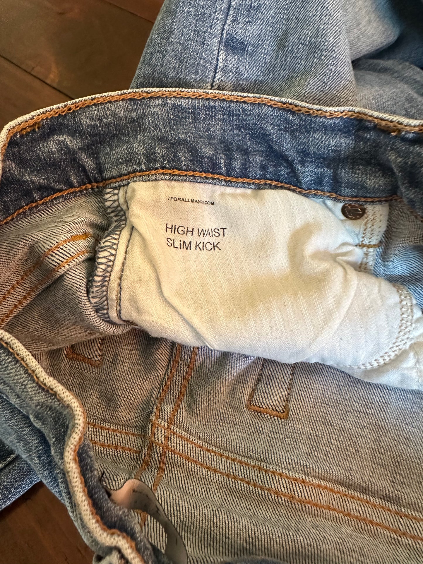 7 For All Mankind High Waist Slim Kick Leg Women's Blue Jeans - Size 30