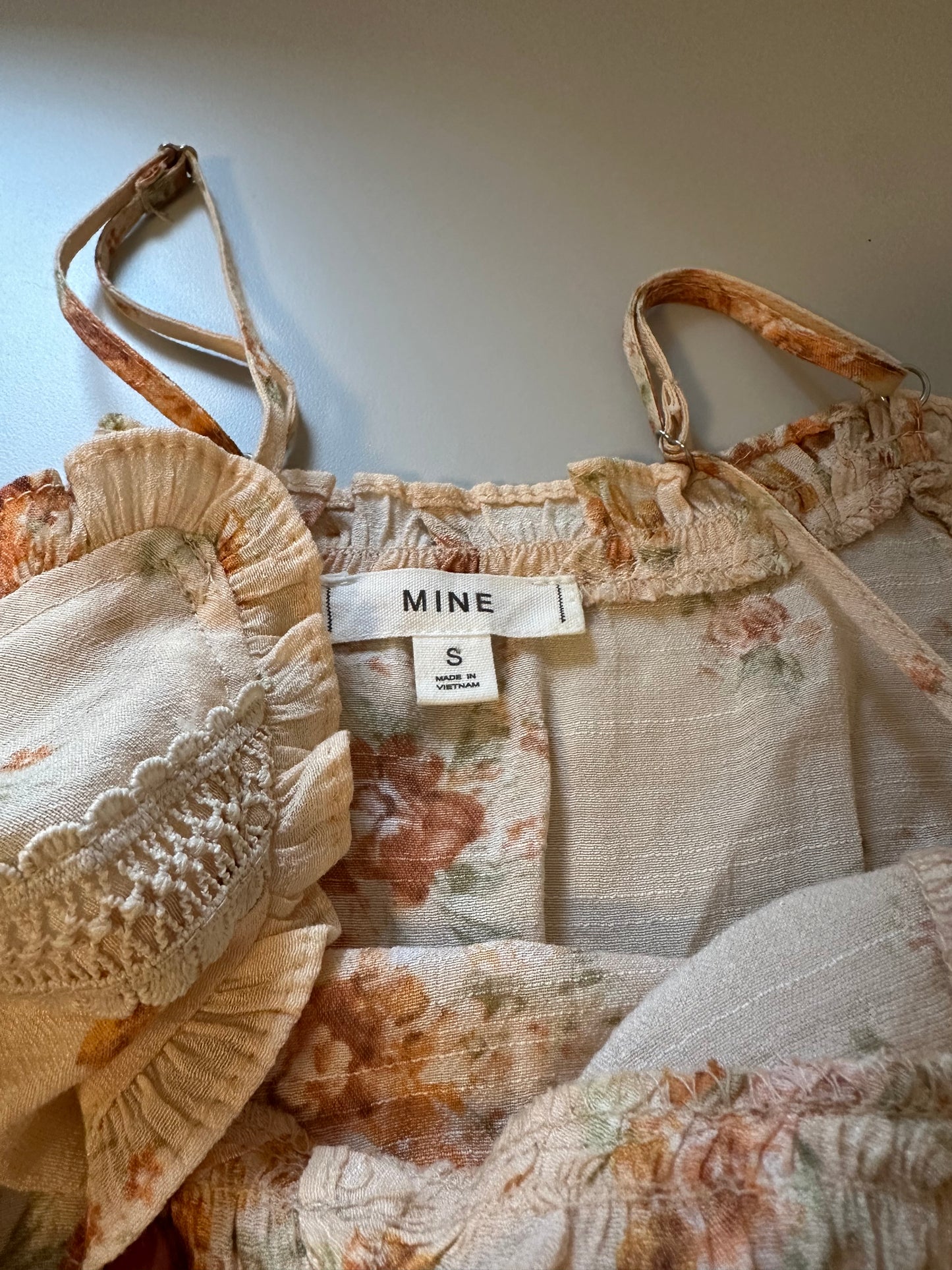 Mine - Floral Beige Maxi Dress | Size Small