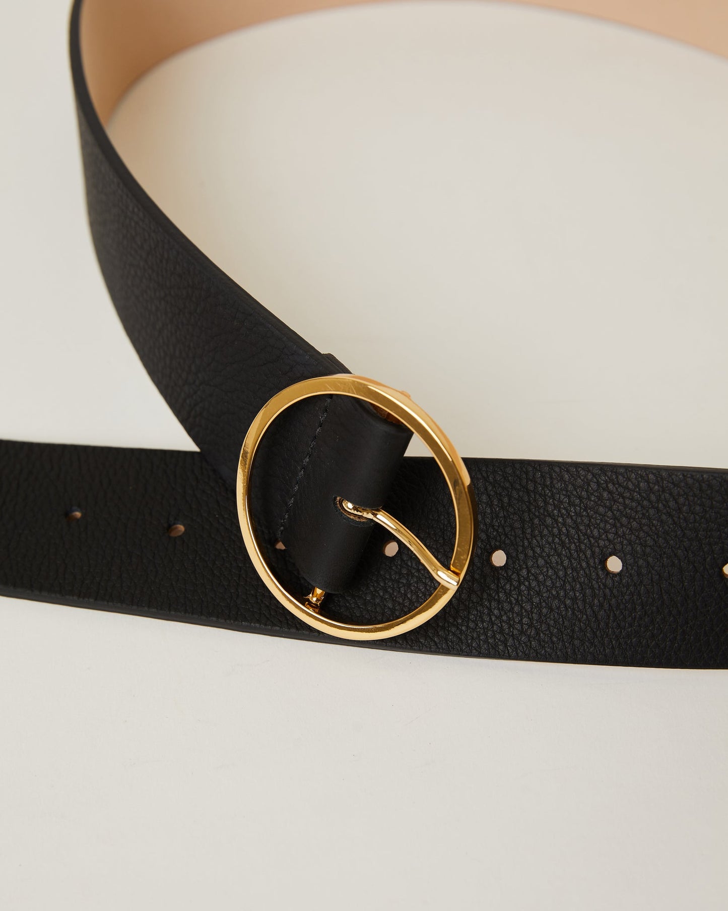 NWT B-Low the Belt Molly Black Belt with Gold Circle Buckle | Size Medium