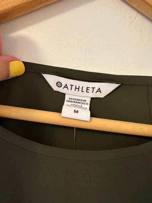 Athleta Zephyr Olive Green Sleeveless Tank Top - Size Medium