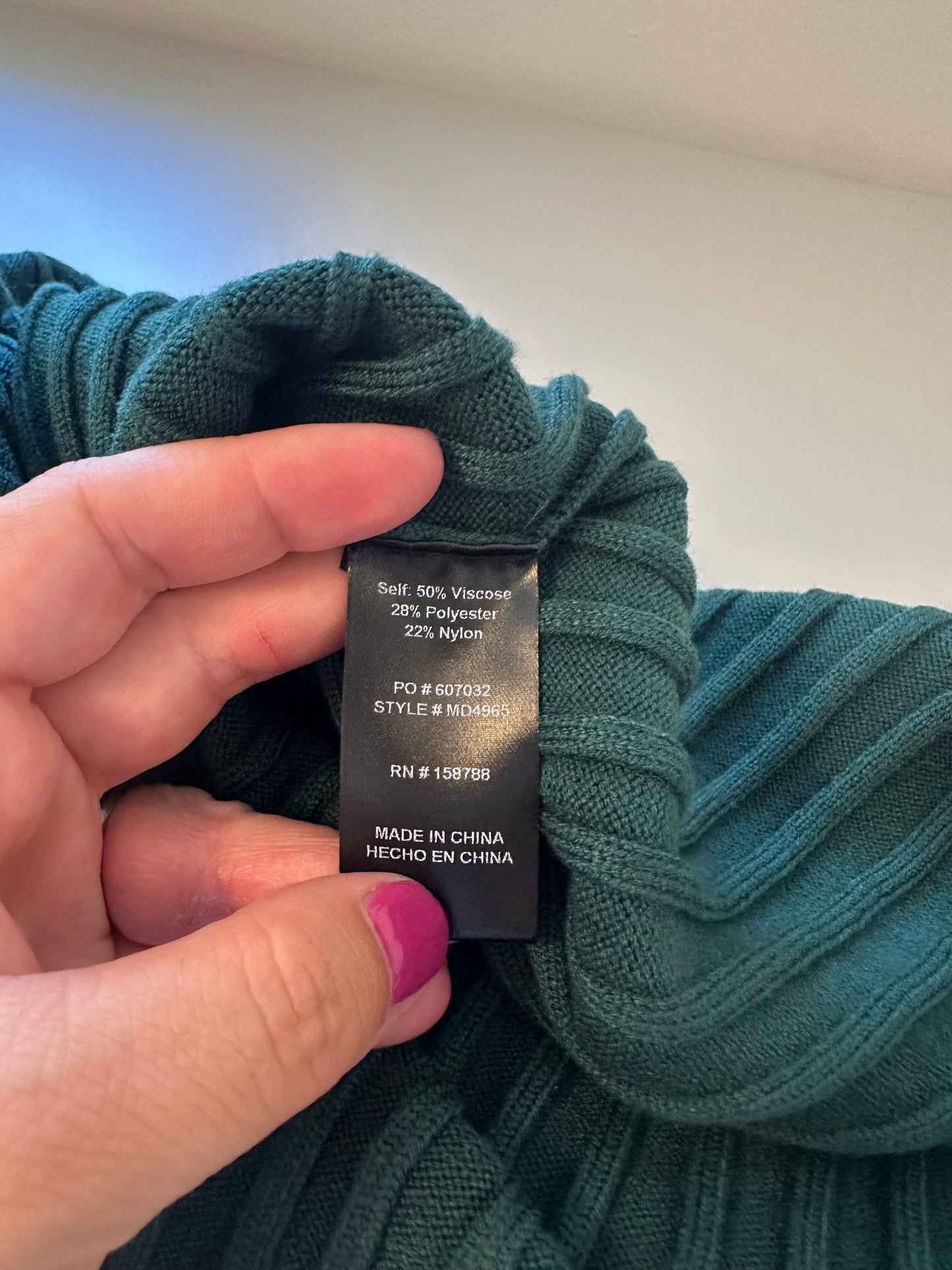 Adeline Clothing Marble - NWT Get Close Ribbed Dress in Dark Green | Size Medium