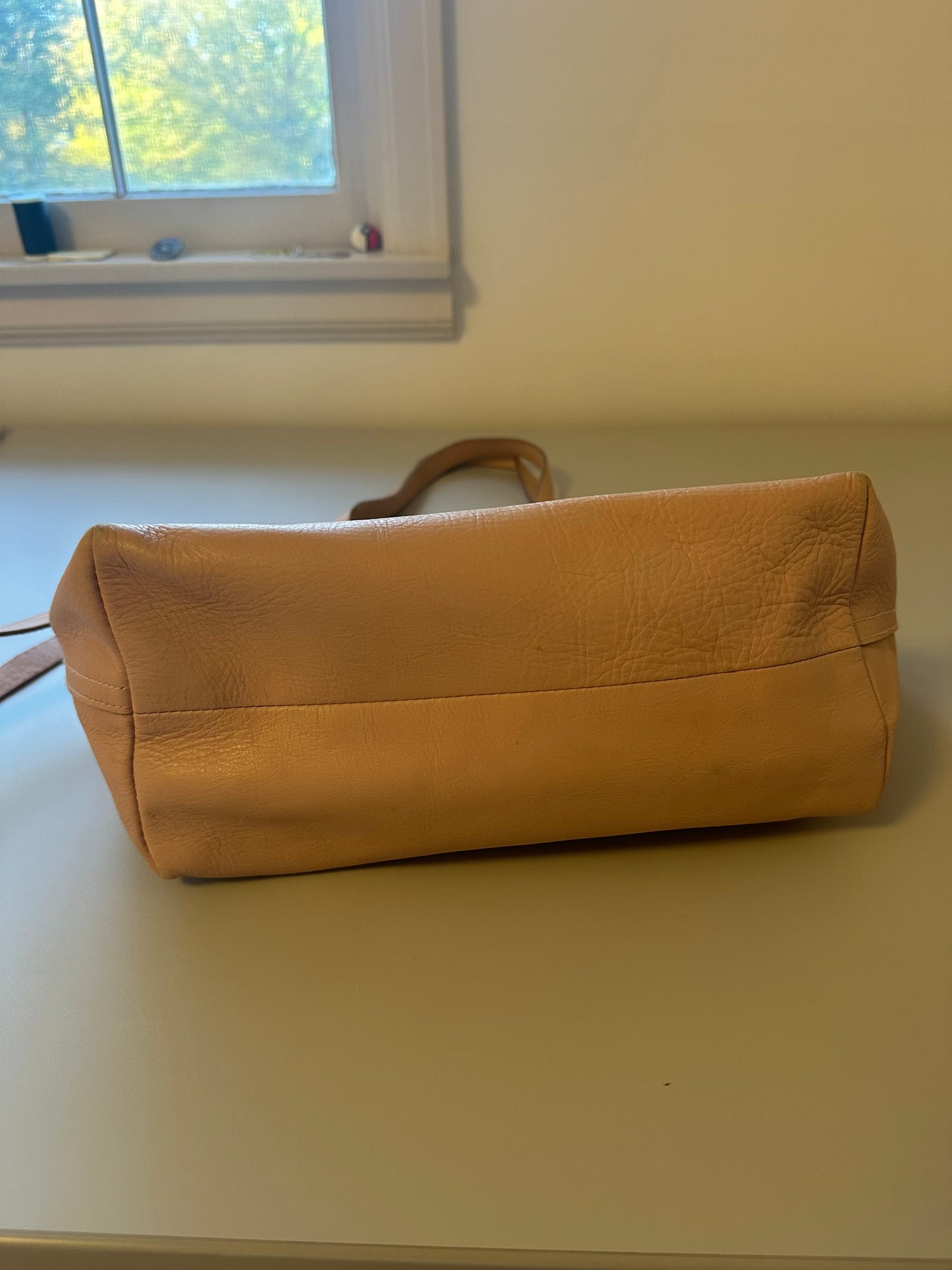 Madewell Blush Pink Open Top Leather Tote Bag