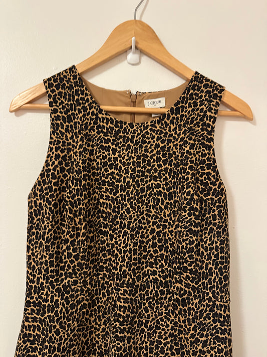 J. Crew Leopard Print Midi Shift Dress | Size 4