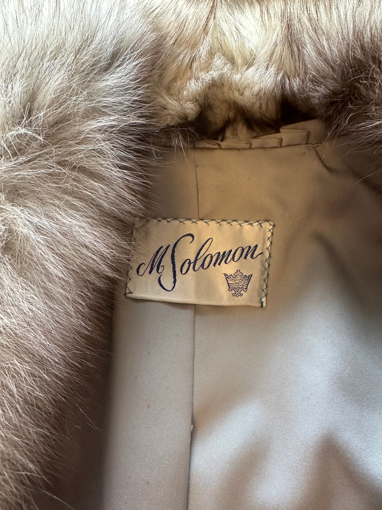 Vintage Gray Lamb and Mink Fur Women's Coat