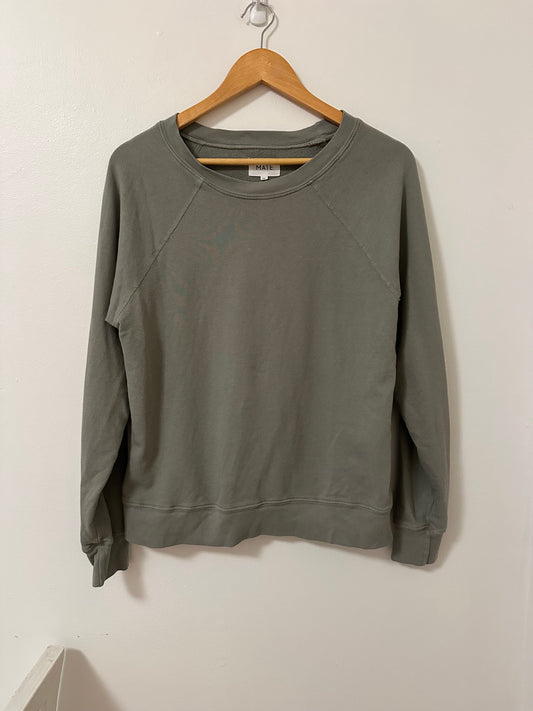 MATE The Label Olive Green Organic Lightweight Terry Raglan Sweatshirt - Medium