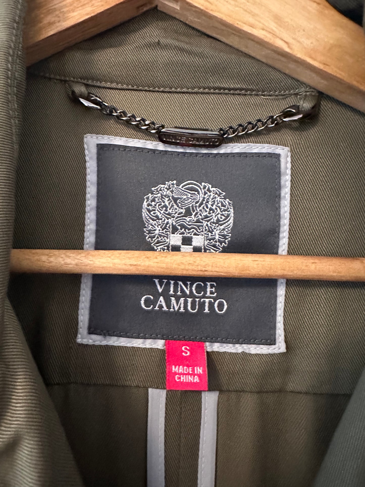 Vince Camuto Olive Green Women's Trench Coat | Size Small