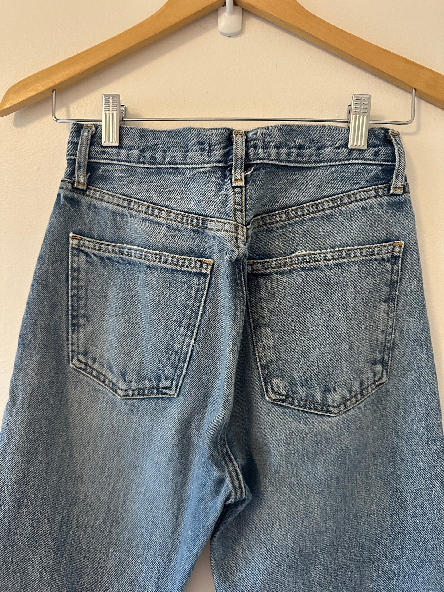 Agolde Classic Blue Denim 90s Pinch Waist Jeans - Size 24