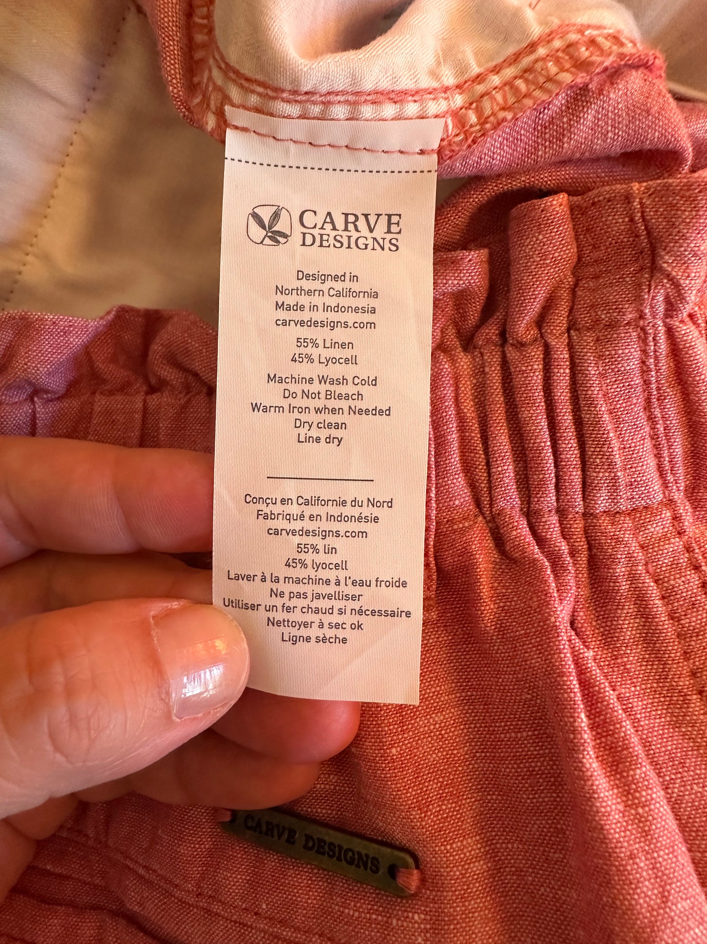 Carve Designs Red Linen Shorts Size 6