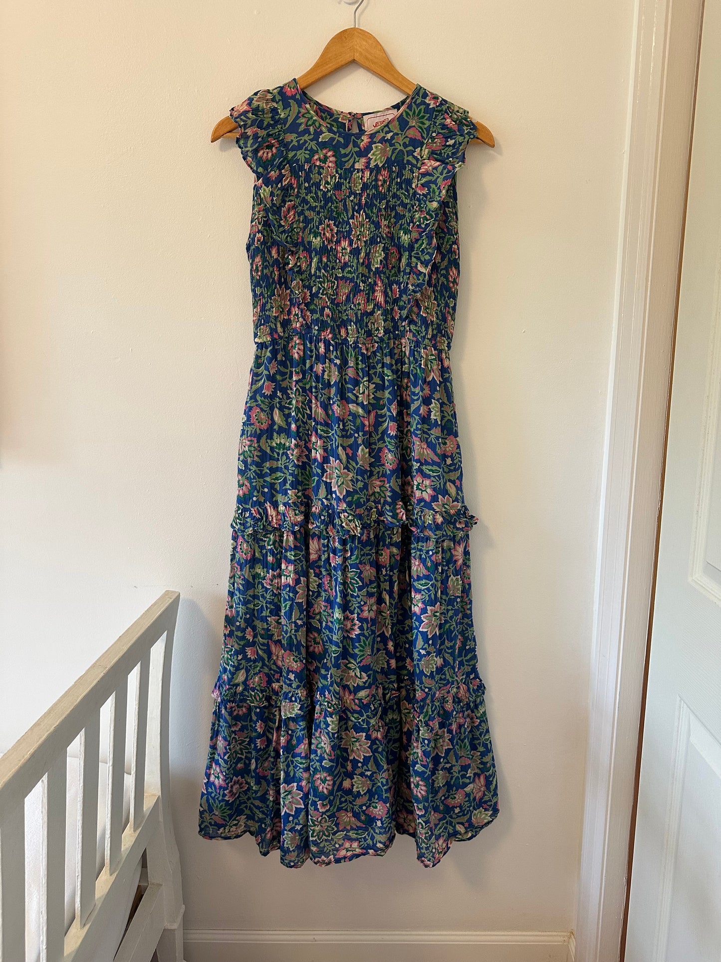 Banjanan Voile Iris Dress in Surf Floral - Size Medium