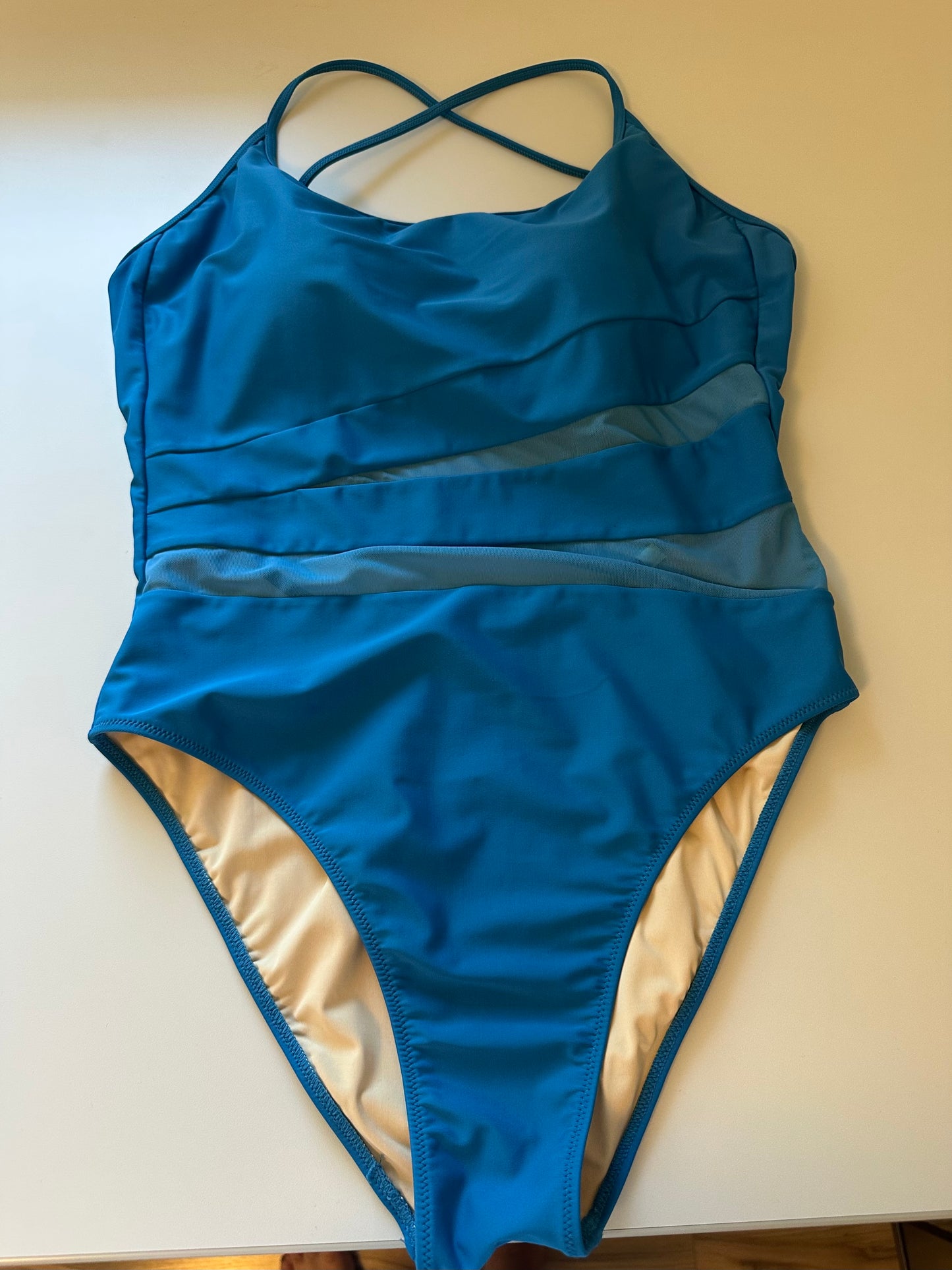 Summersalt The Causeway Blue Atlantic Cross back Swimsuit | Size 10