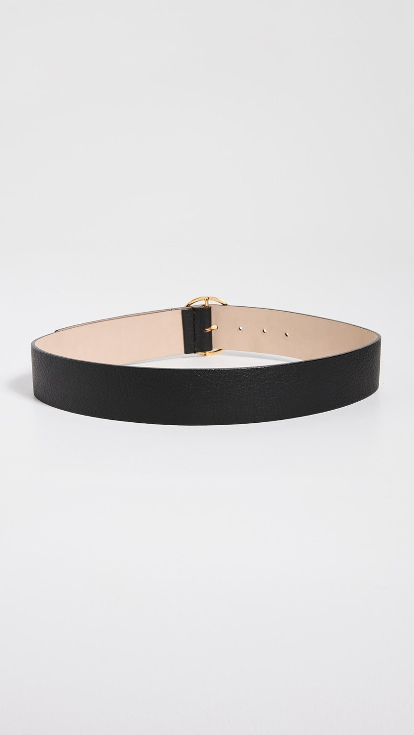 NWT B-Low the Belt Molly Black Belt with Gold Circle Buckle | Size Medium