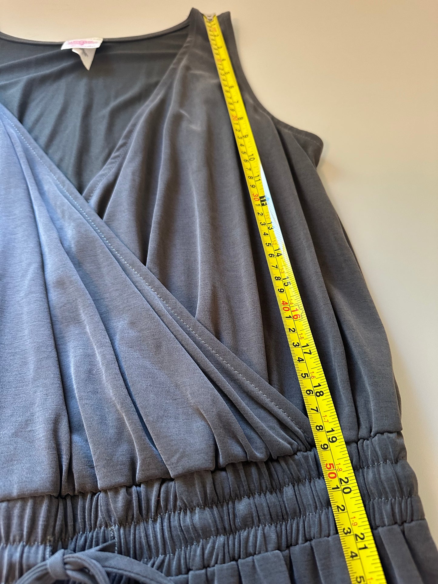 Freeloader Charcoal Gray Jumpsuit with Wrap Style Top | Size Large