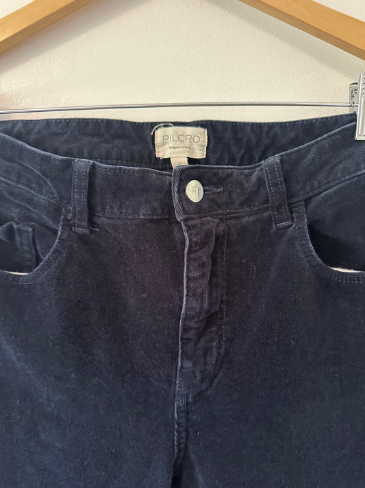 Pilcro Skinny Stretch Corduroy Jeans in Deep Navy Blue - Size 31