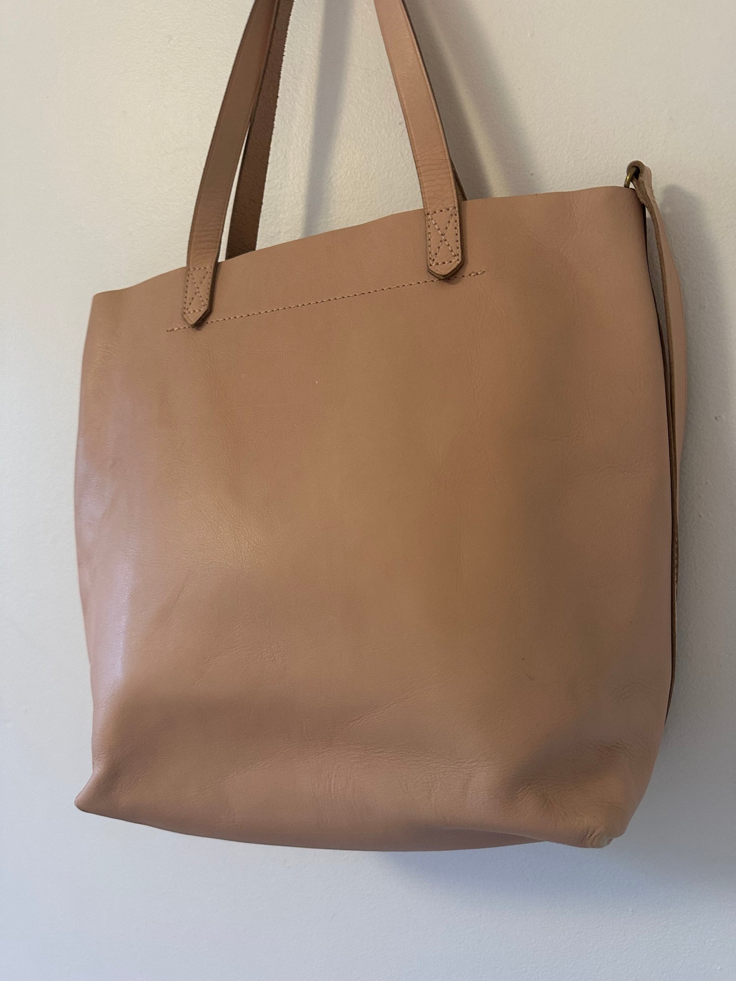 Madewell Blush Pink Open Top Leather Tote Bag
