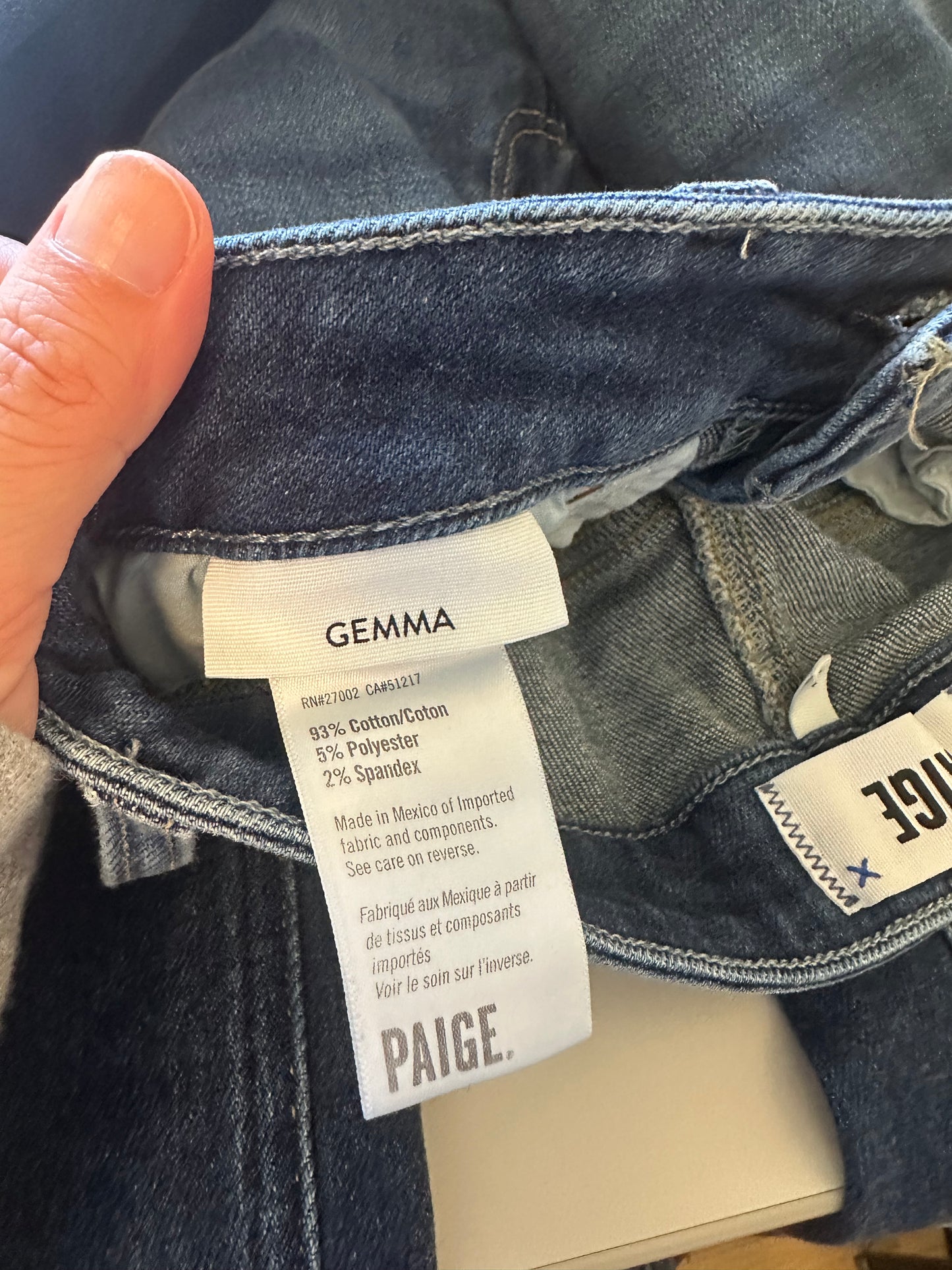 PAIGE High Rise Gemma Dark Blue Skinny Jeans | Size 28