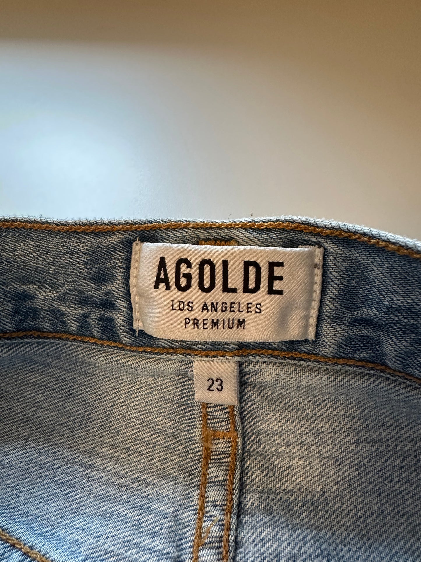 Agolde Light Blue Criss Cross Straight Leg Jeans | Size 23
