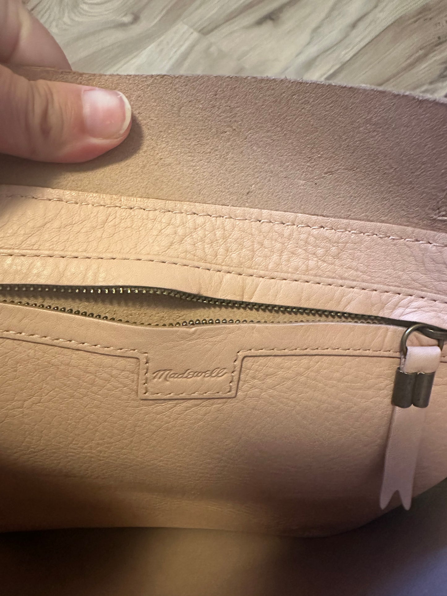 Madewell Blush Pink Open Top Leather Tote Bag