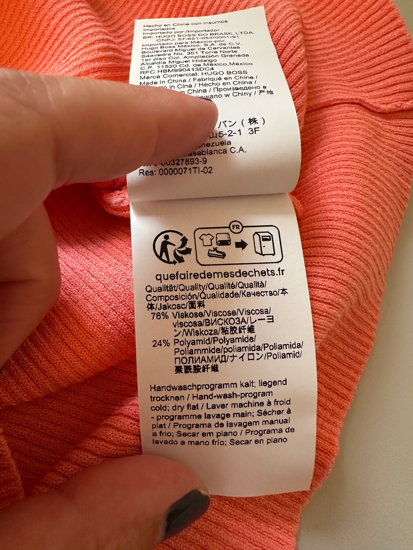 Boss Sleeveless Ribbed Coral Mock Neck Tank Top | Size Large