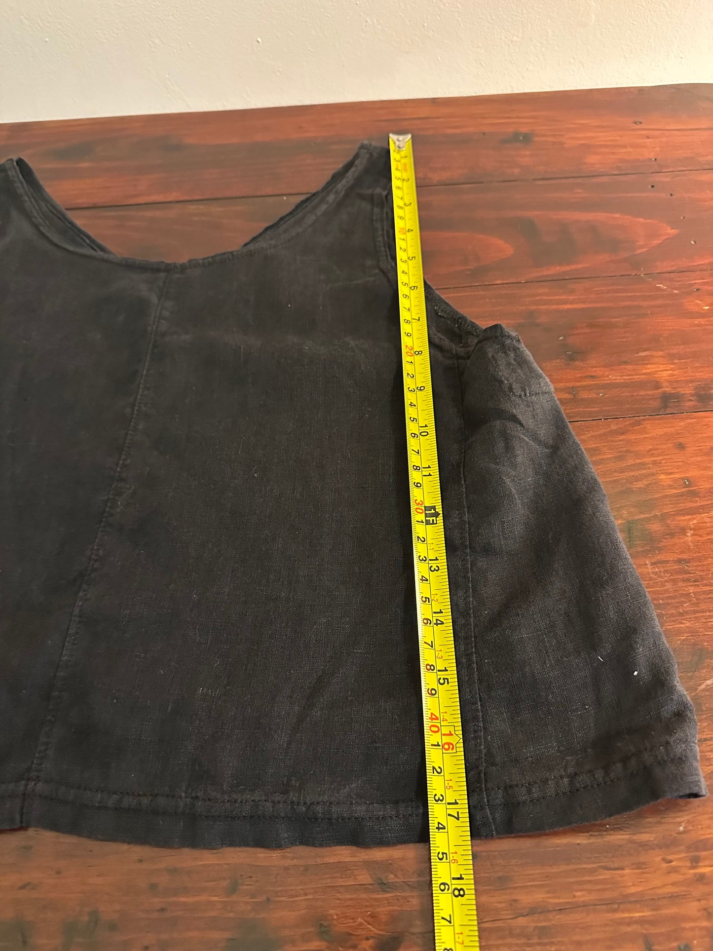 Marty Jean Black Sleeveless Linen Cropped Tank Top - Size XS