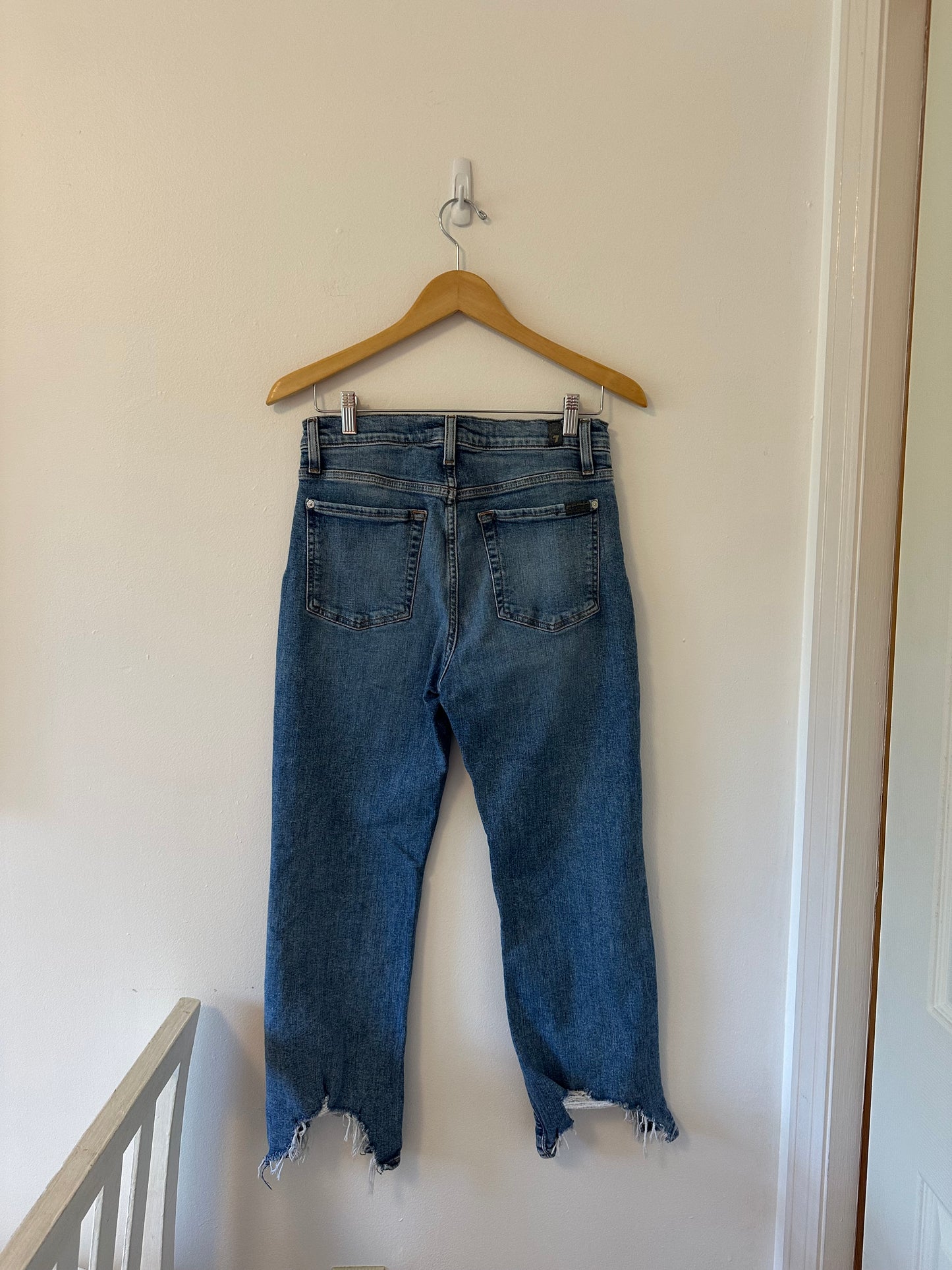 7 For All Mankind High Waist Slim Kick Leg Women's Blue Jeans - Size 30