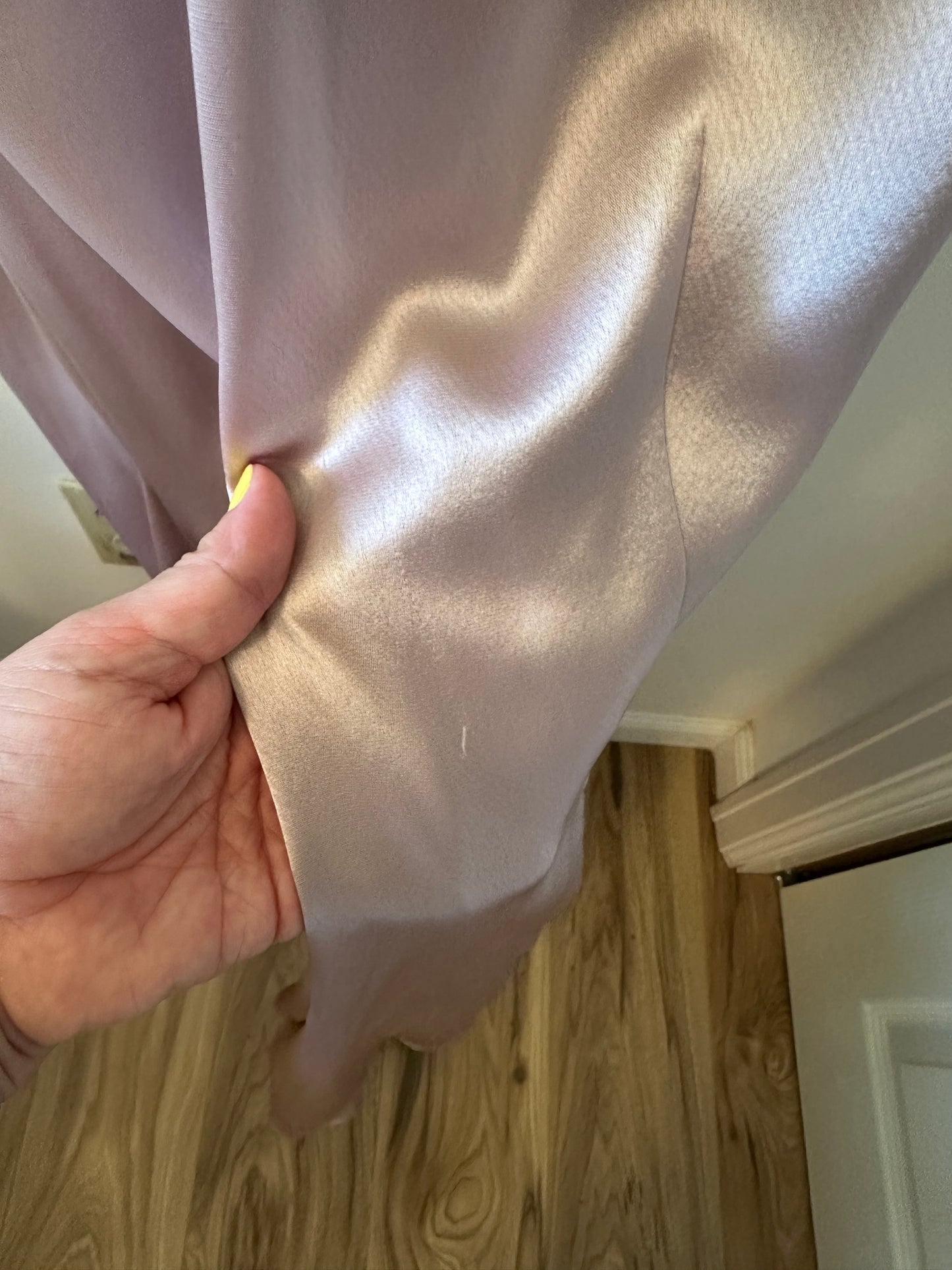 Talbot Runhof Bateau Neck Satin Floor Length Gown in Lilac - Size 12