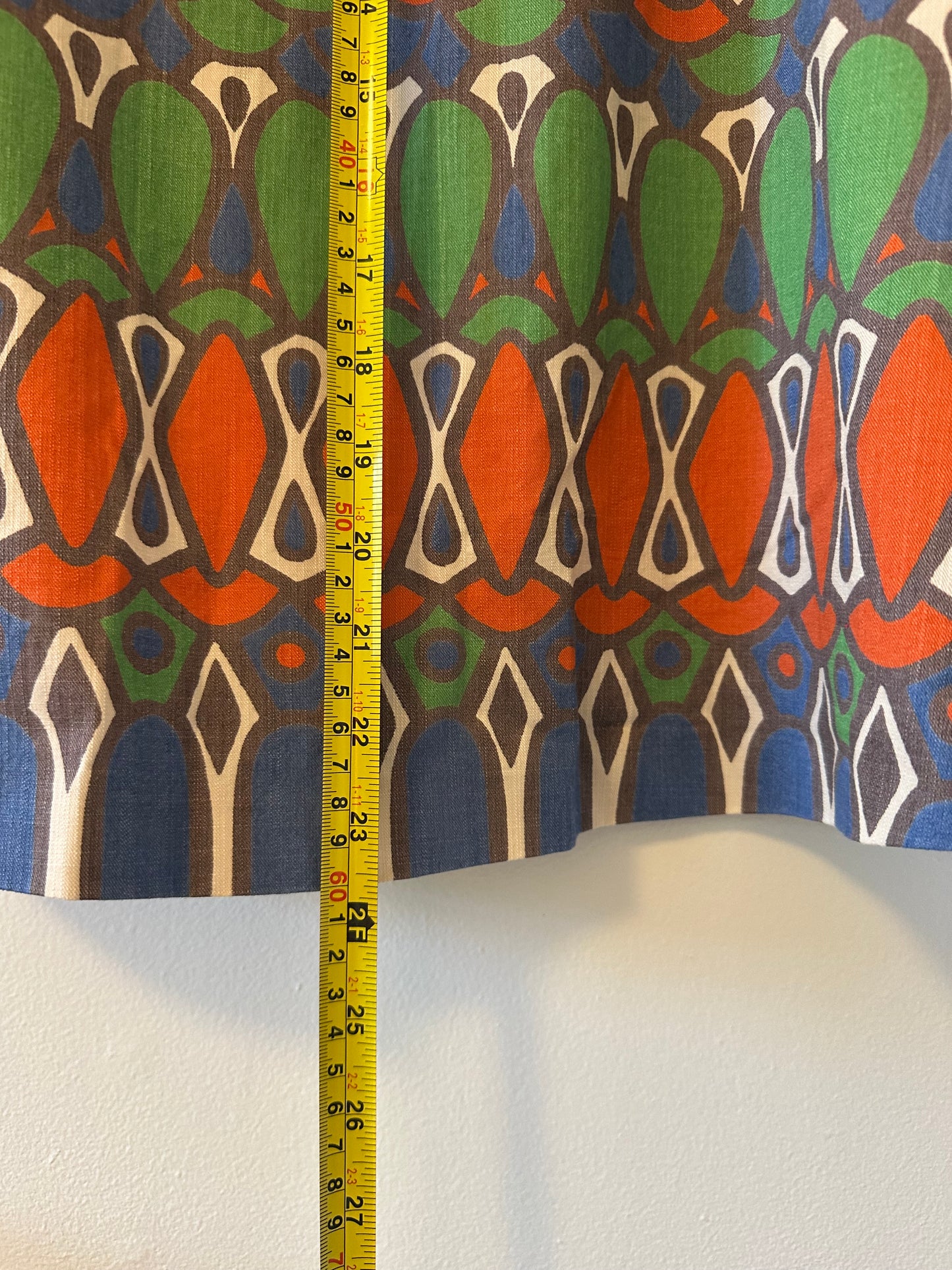 Boden Theodora A-Line Skirt in Blue, Green, and Orange Pattern - Size 8
