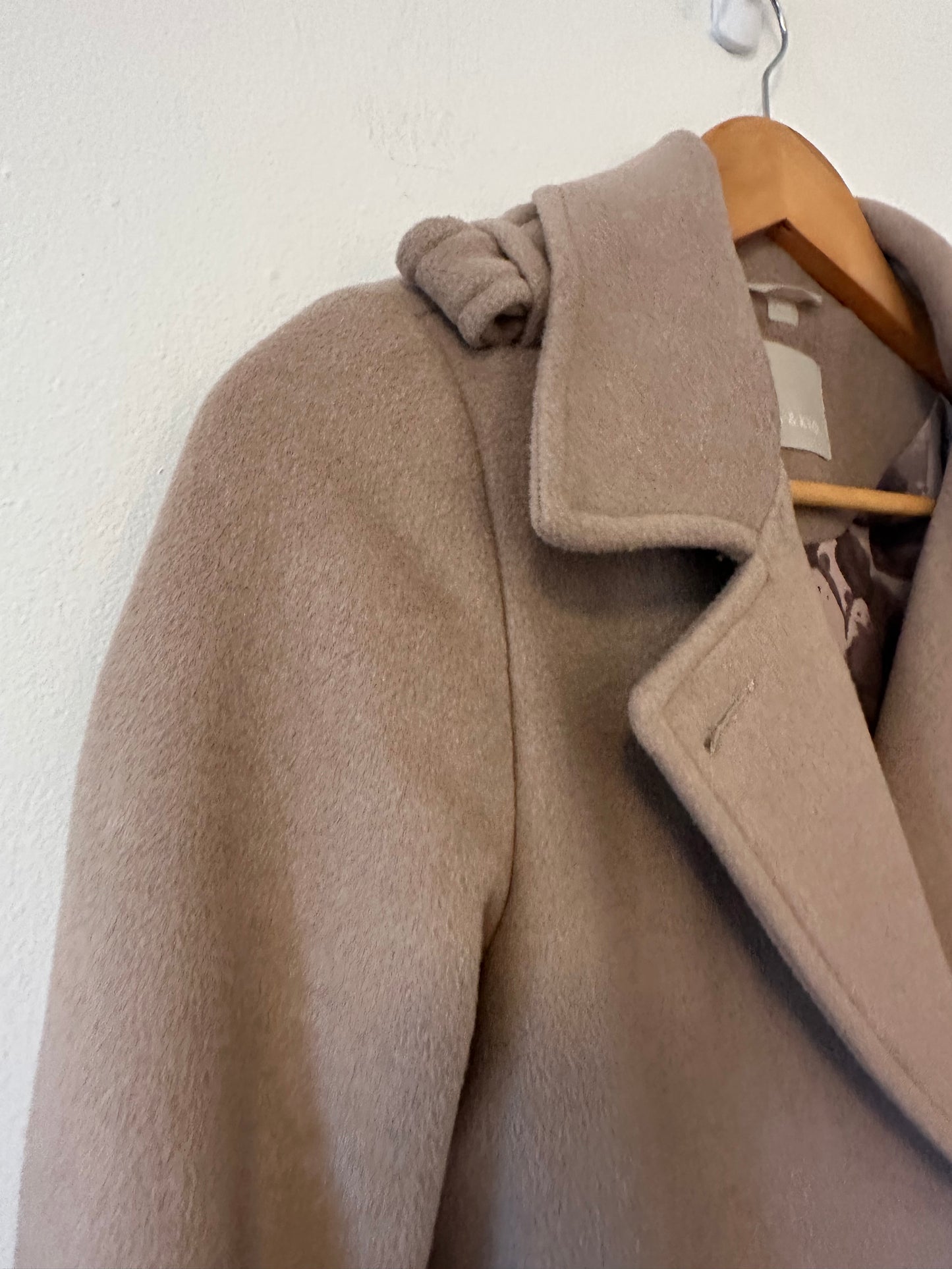 Soia & Kyo Classic Beige Wool Blend Trench Coat | Size XS