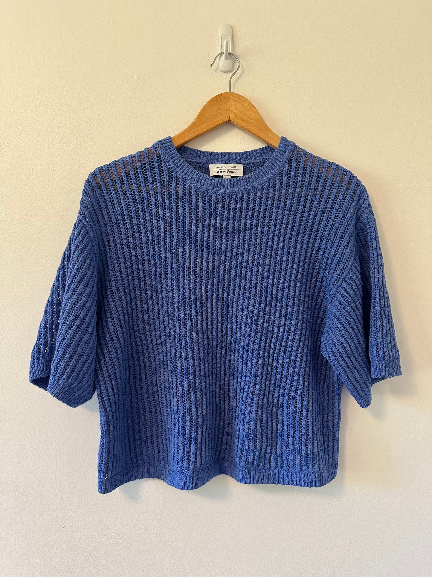& Other Stories Short Sleeve Ribbed Cotton Boxy T-Shirt - Size Small