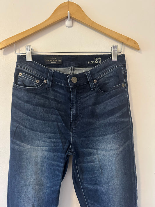 J. Crew - The Lookout High Rise Dark Blue Skinny Jeans | Size 27