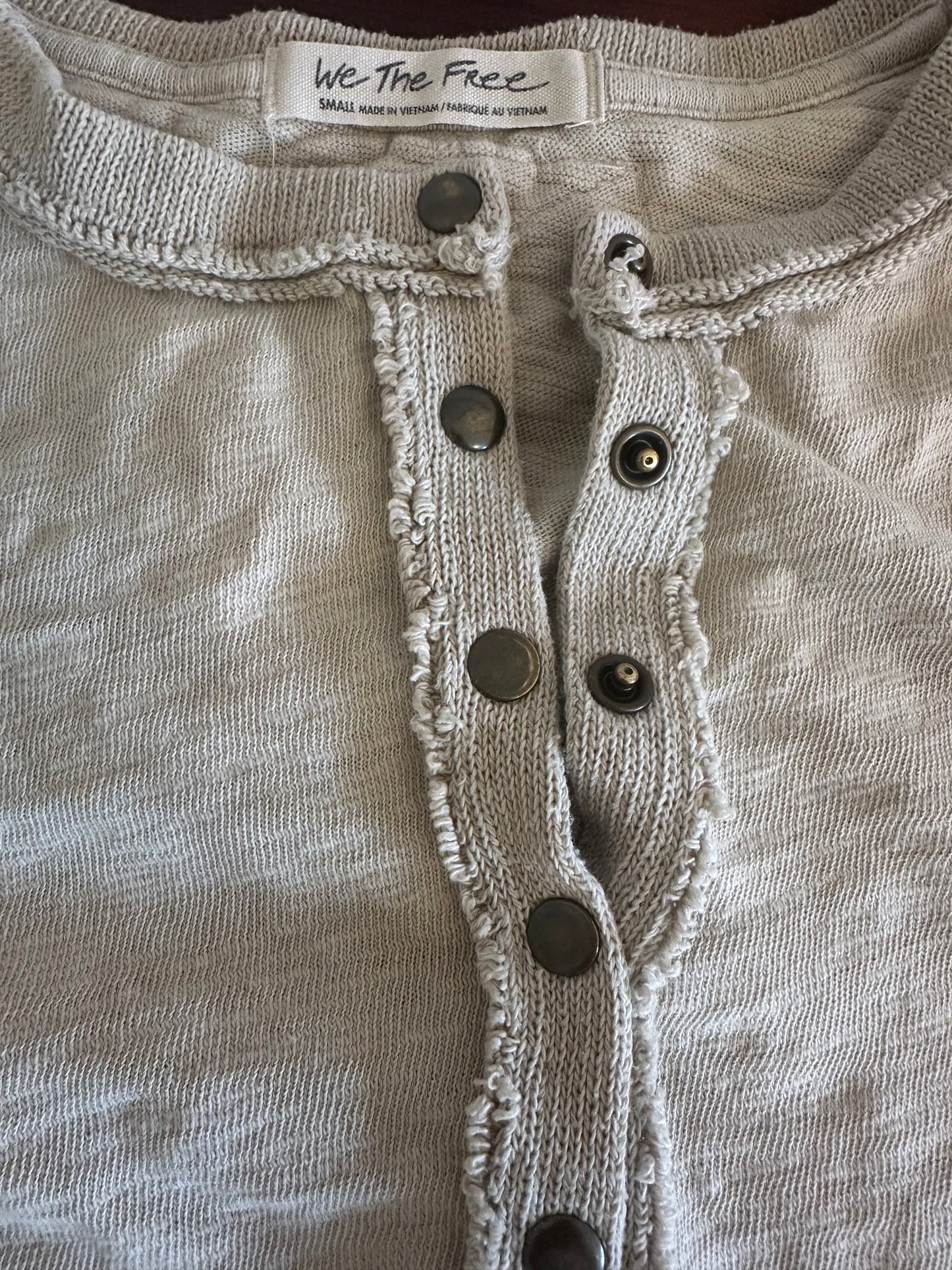 We The Free Phoebe Henley in Oatmeal - Size Small