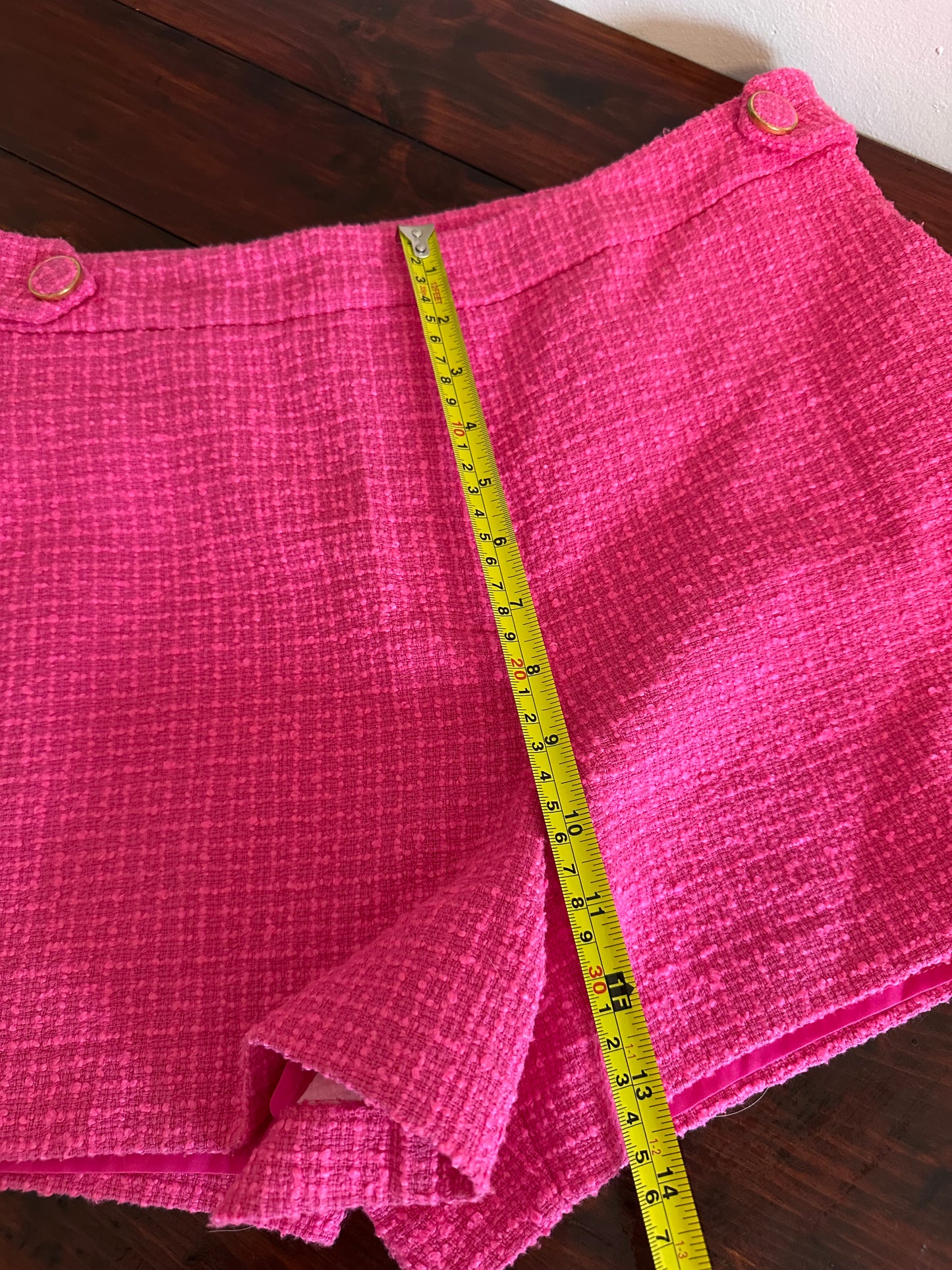 Milly Aria Pink Tweed Boucle Shorts - Size 10