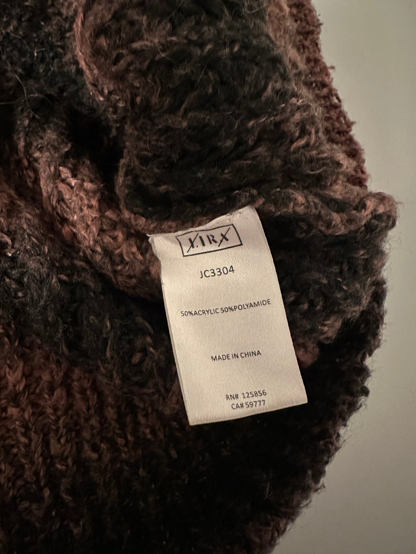 Lira Brown and Black Striped Turtleneck Sweater | Size Large