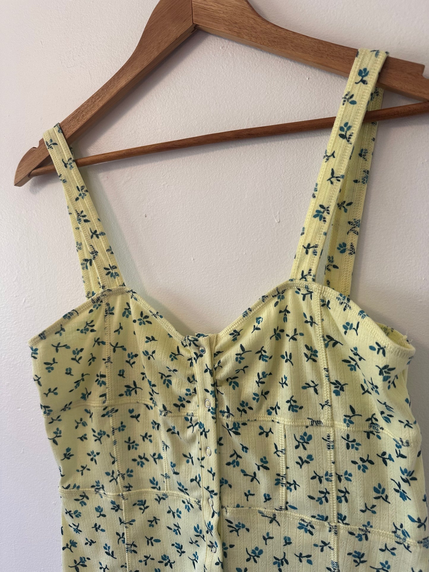 Anthropologie Yellow Floral Women's Pointelle Romper | Size Small