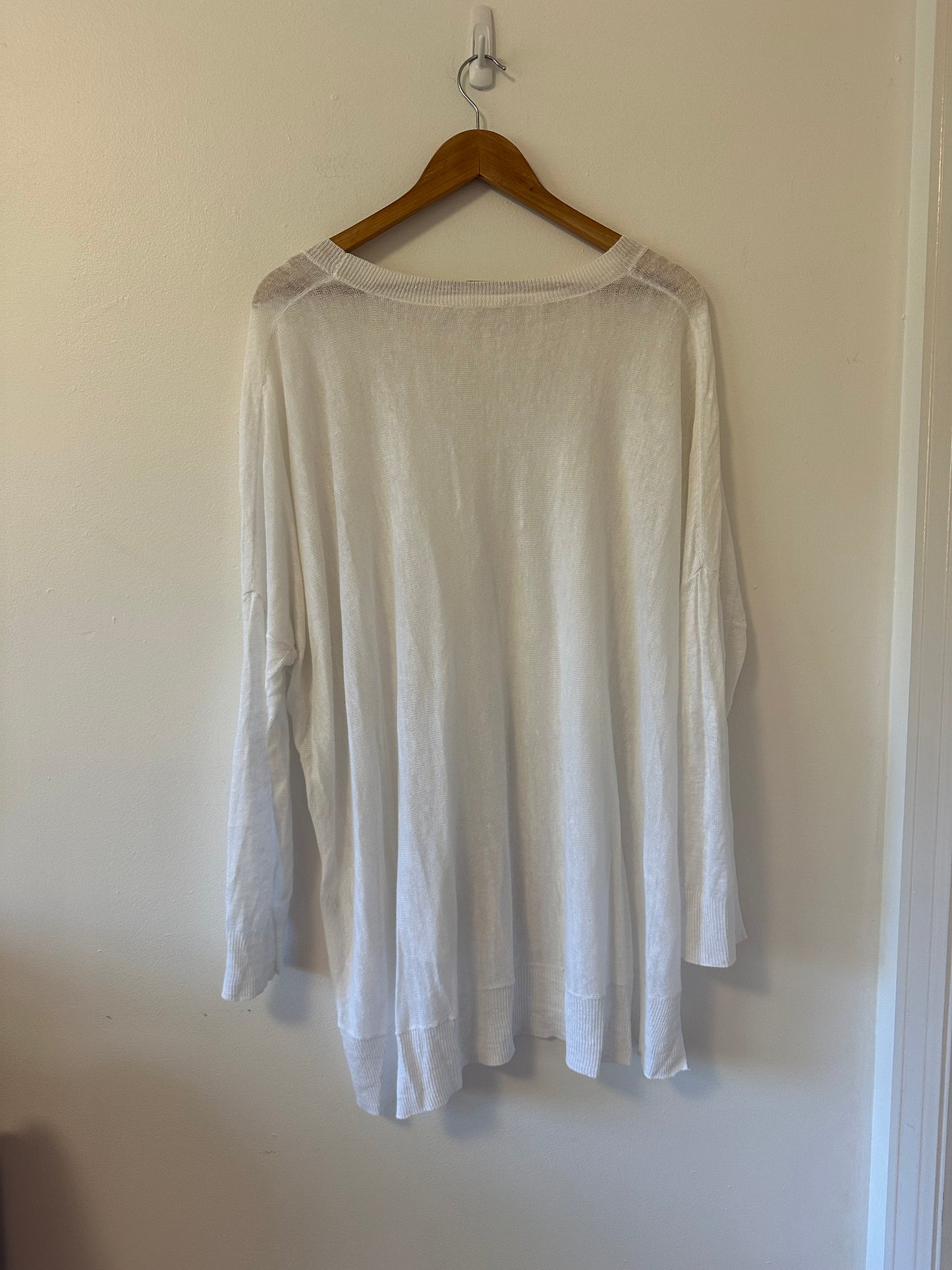 Eileen Fisher Organic Linen Cord Crew Neck Top | Size XL