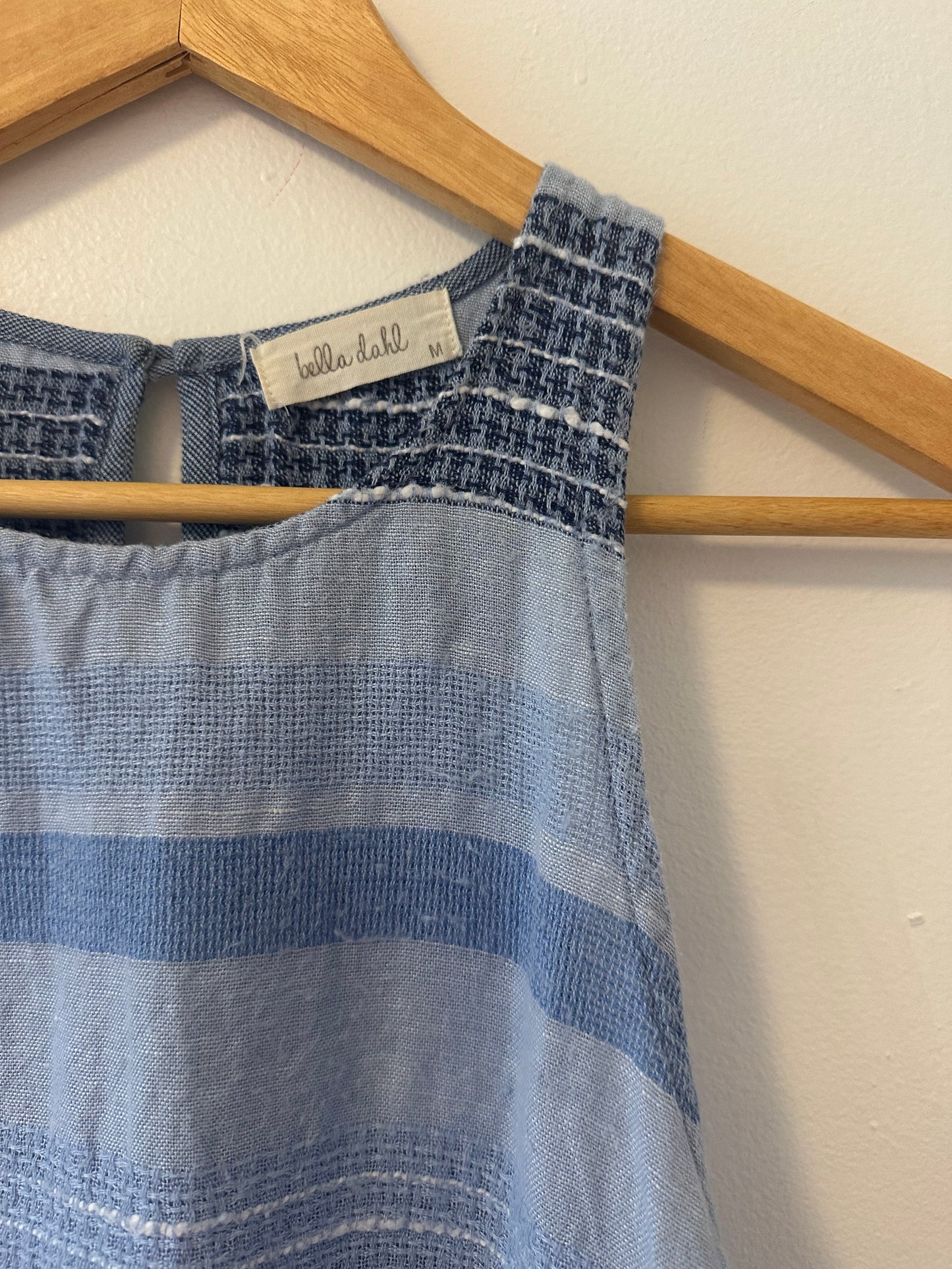 Bella Dahl Frayed Hem Tank Top in Shades of Blue - Size Medium