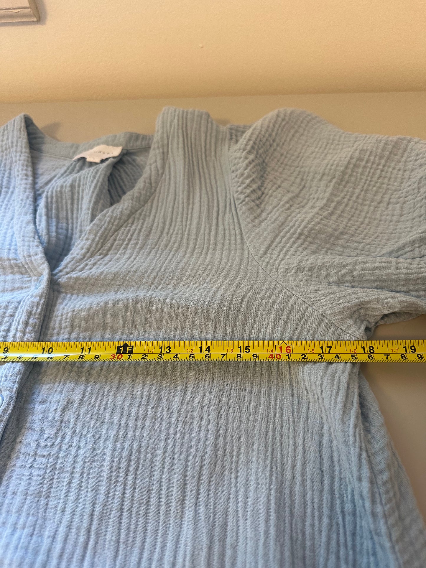 Sundays - Light Blue Decker Button Front Dress in Cotton Gauze | Size Small