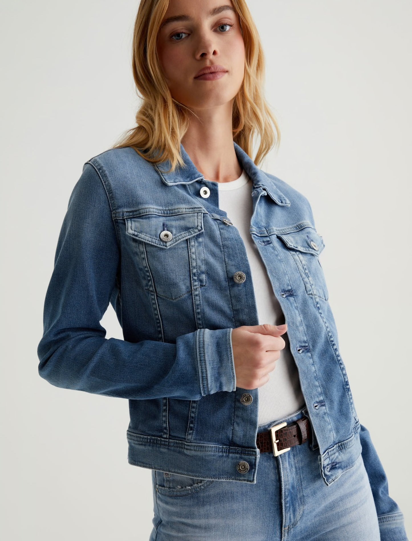 NWT Ag Adriano Goldschmied Robyn Light Blue Denim Jacket | Size Small