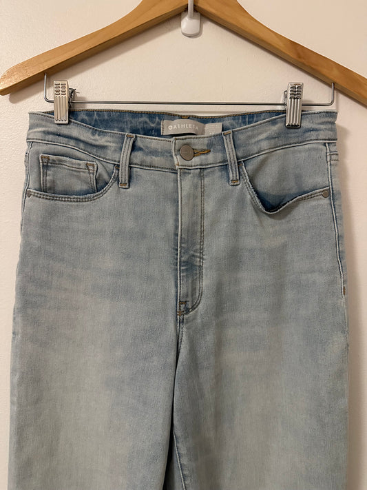 Athleta Light Blue Denim Straight Leg Stretchy Jeans | Size 6 Tall