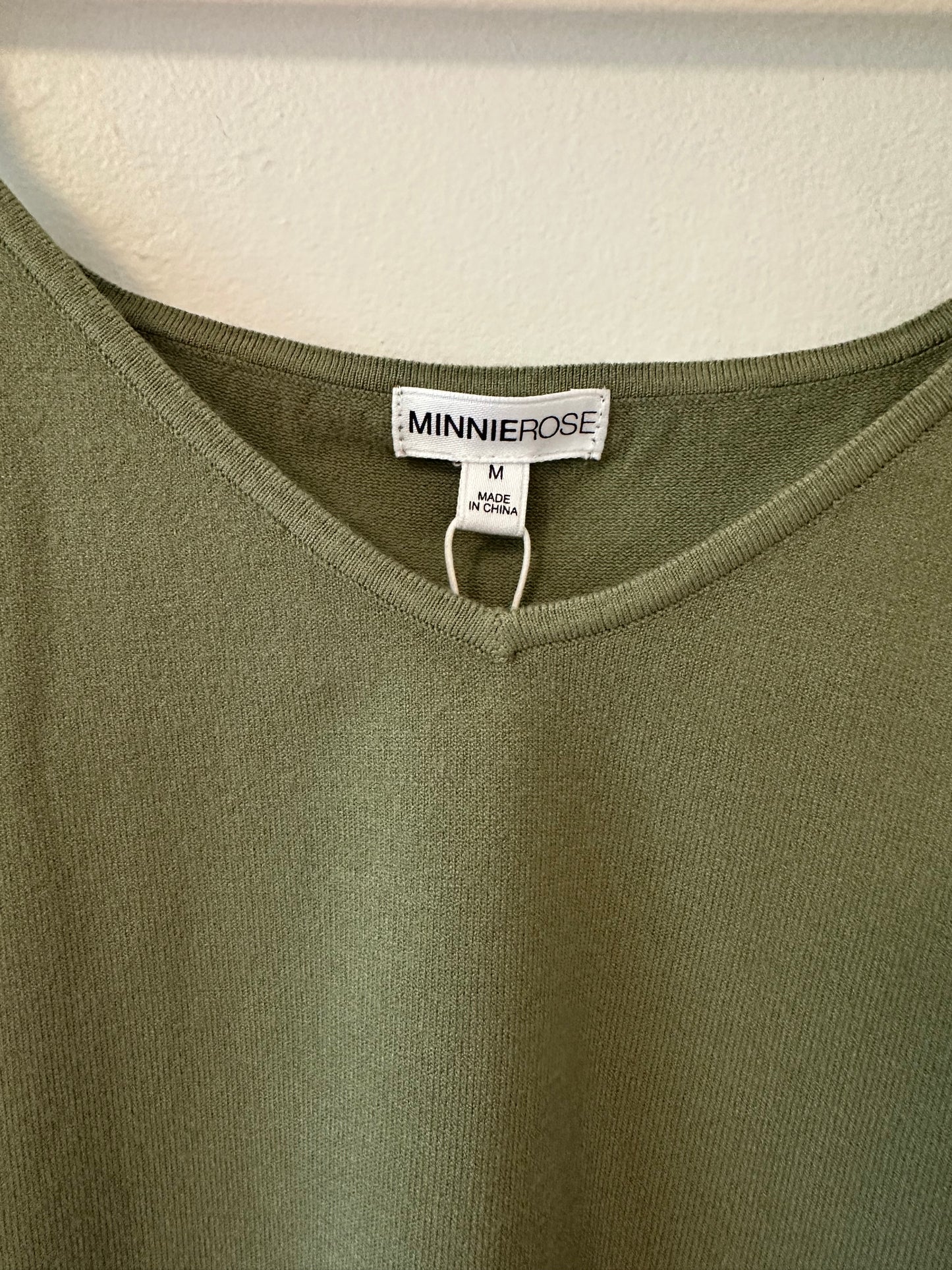 NWT Minnie Rose Knit Stretch Camisole Tank Top in Green - Size Medium