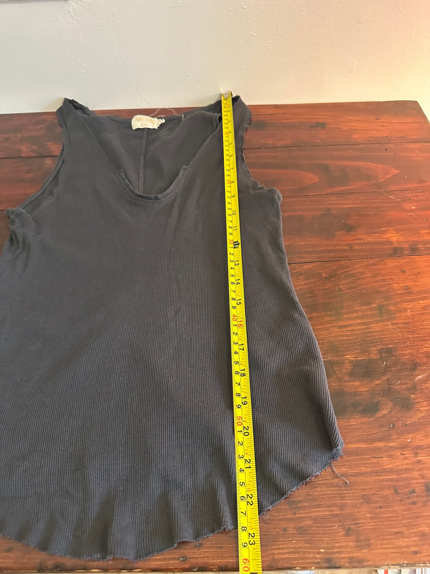 Nation LTD Charcoal Grey Ribbed Tank Top - Size Medium