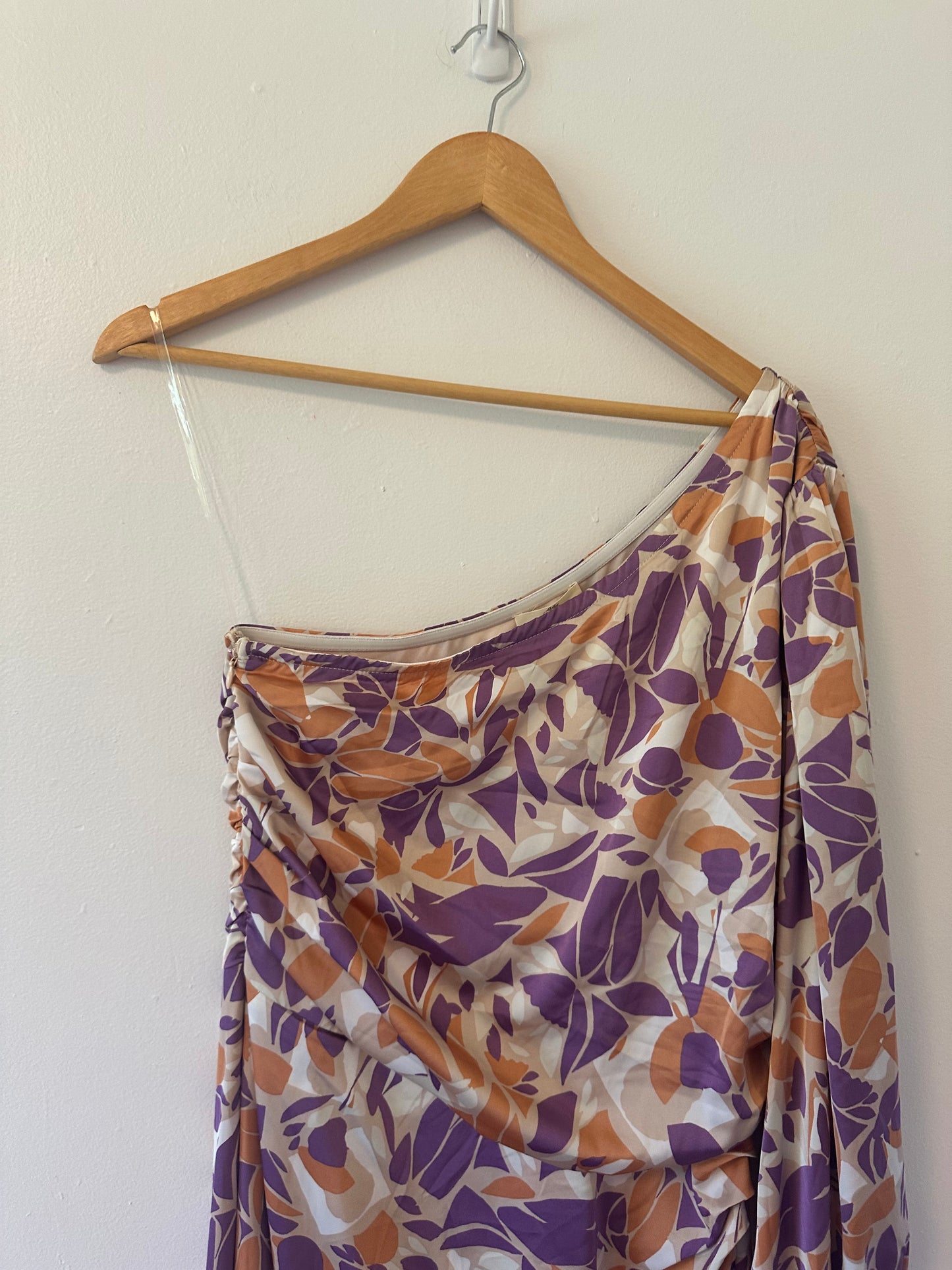 NWT Entro High Low One-Shoulder Floral Dress - Size Large