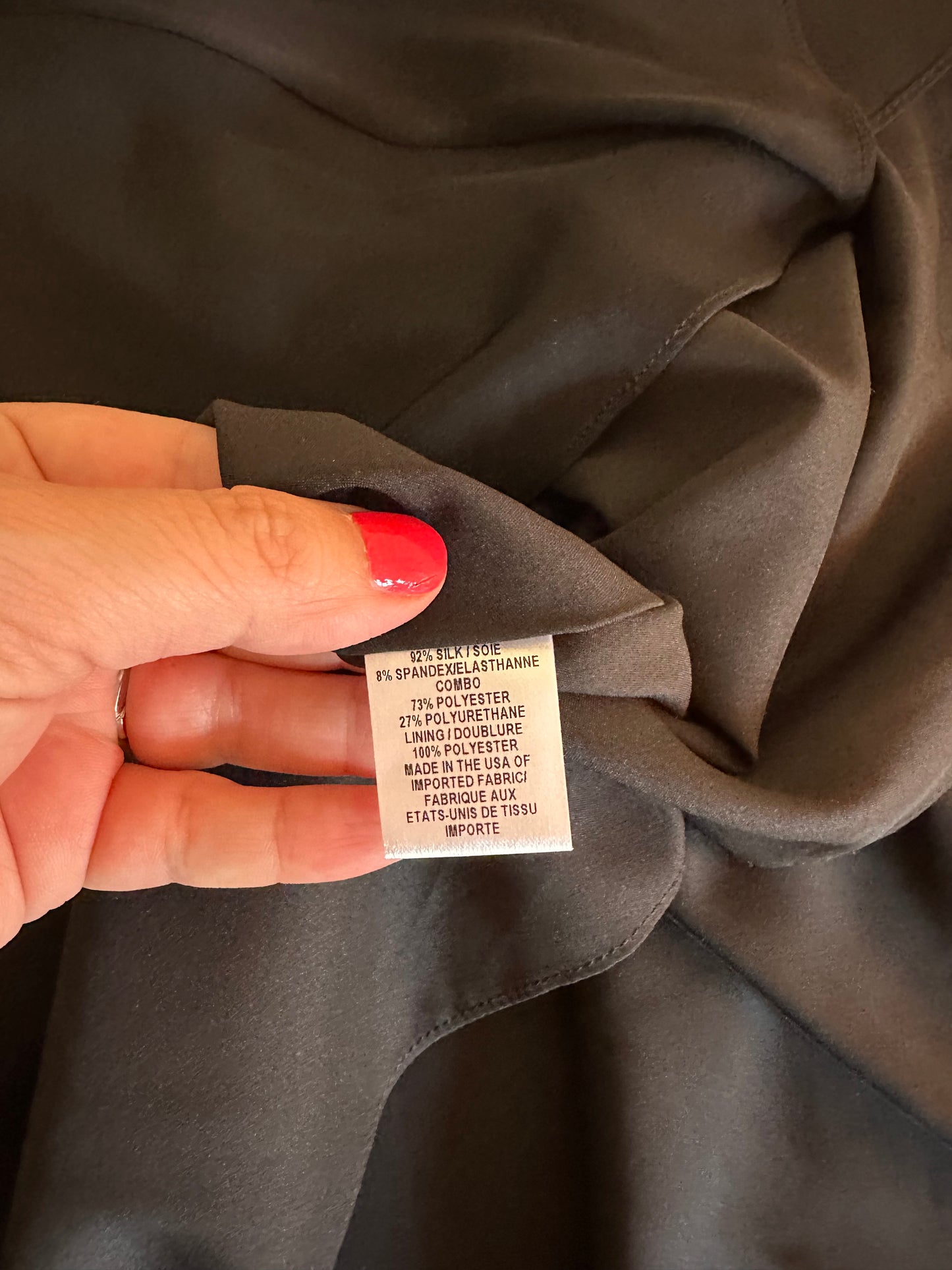 NWT Milly V-neck Flyaway Silk Tank in Black - Size Large